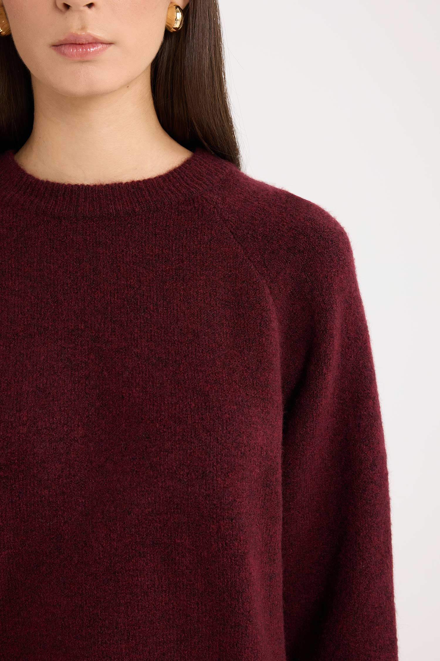 Regular Fit Bisiklet Yaka Basic Düz Triko Kazak