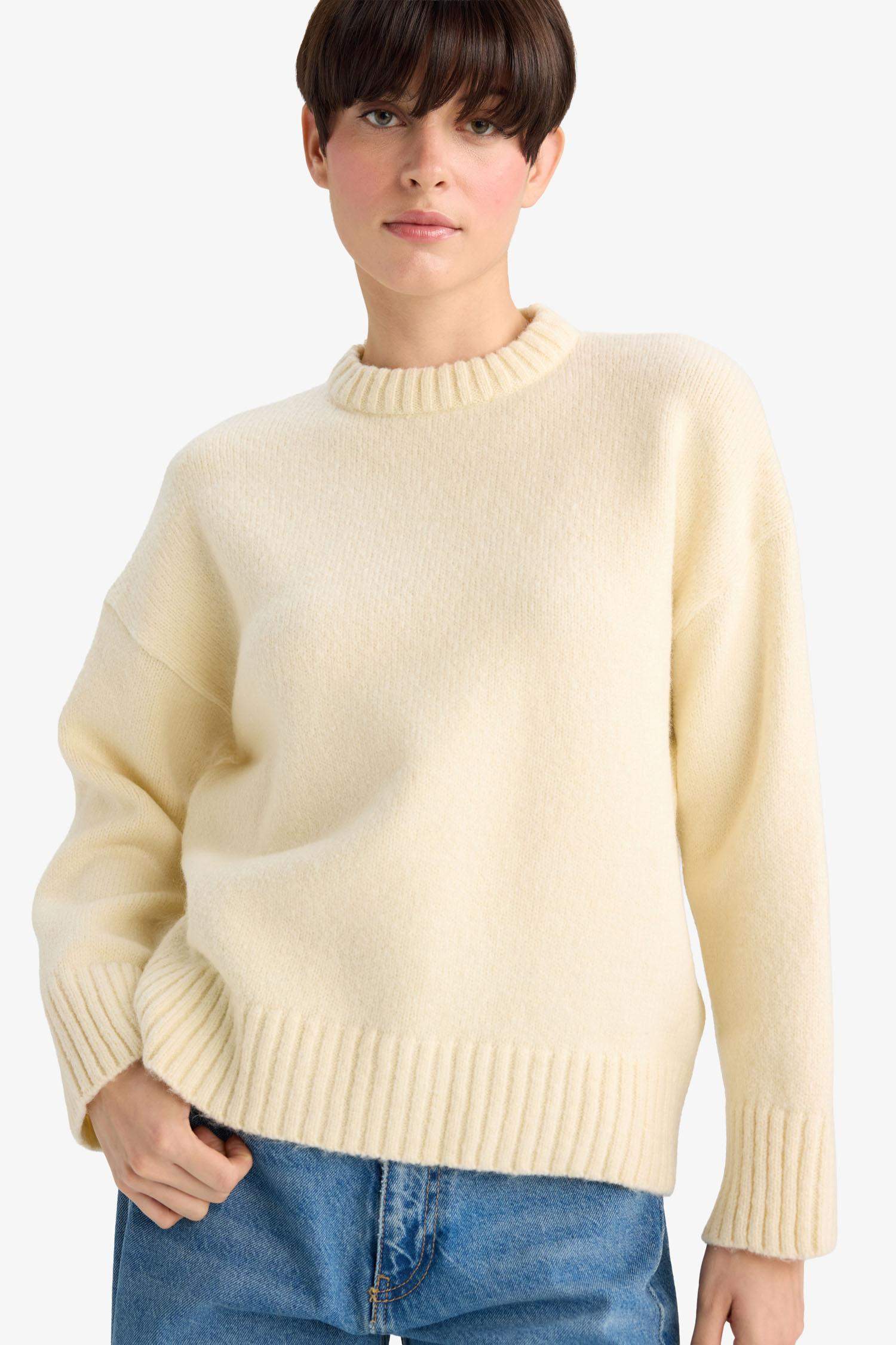 Oversize Fit Crew Neck Knitwear Pullover