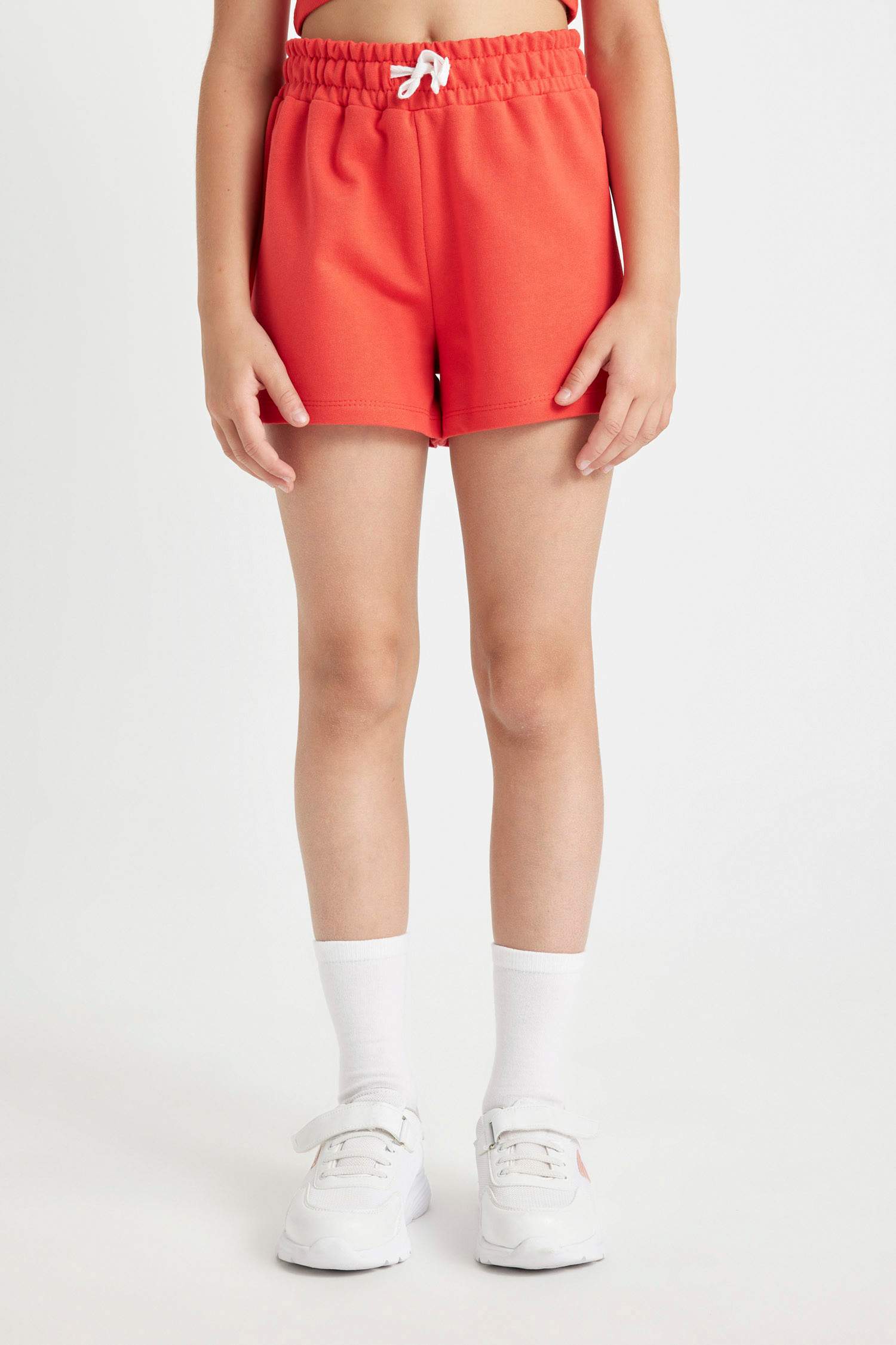 Girl Printed Ribbed Camisole T-Shirt Shorts 2 Piece Set