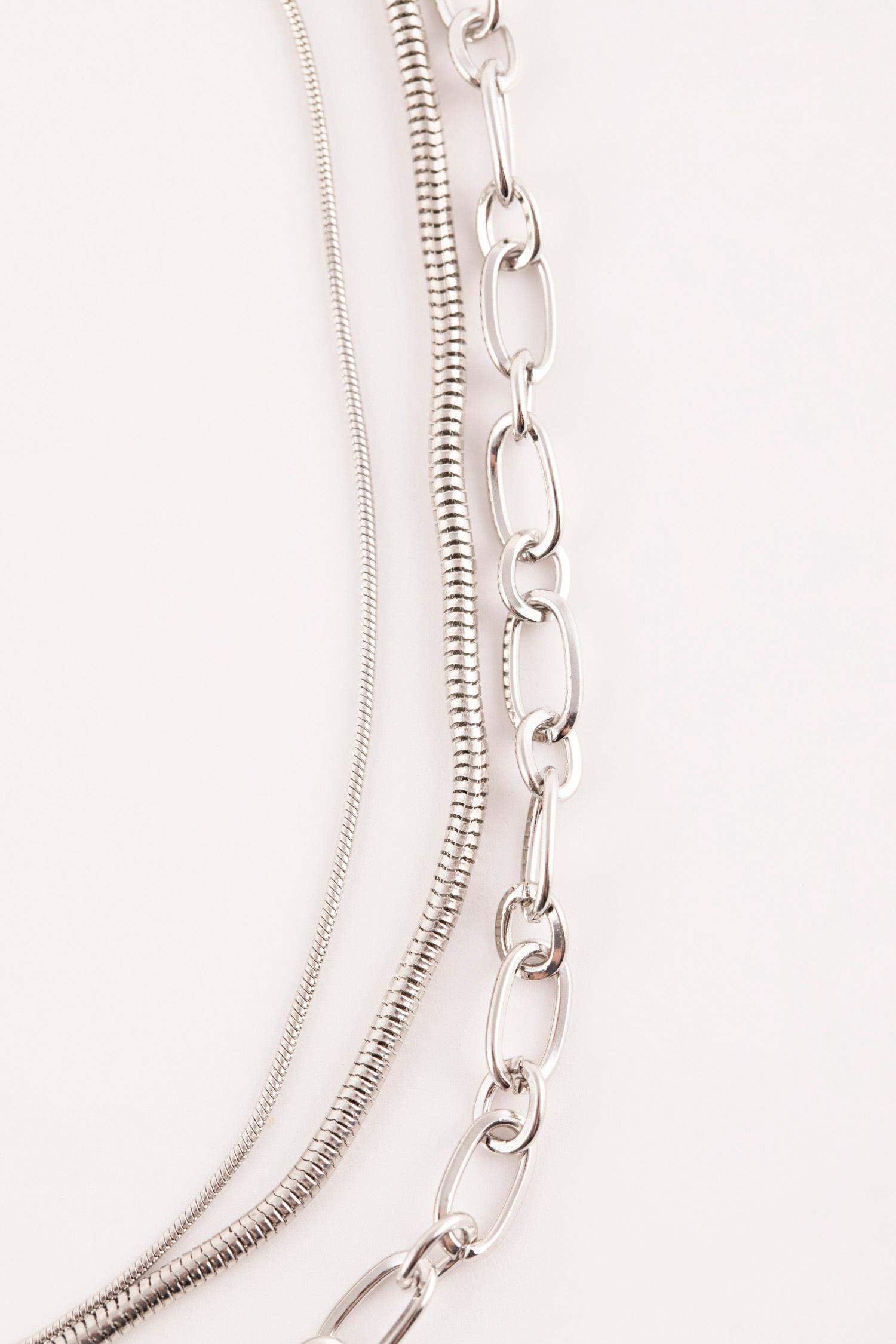 Collier argenté 3 pièces pour femme