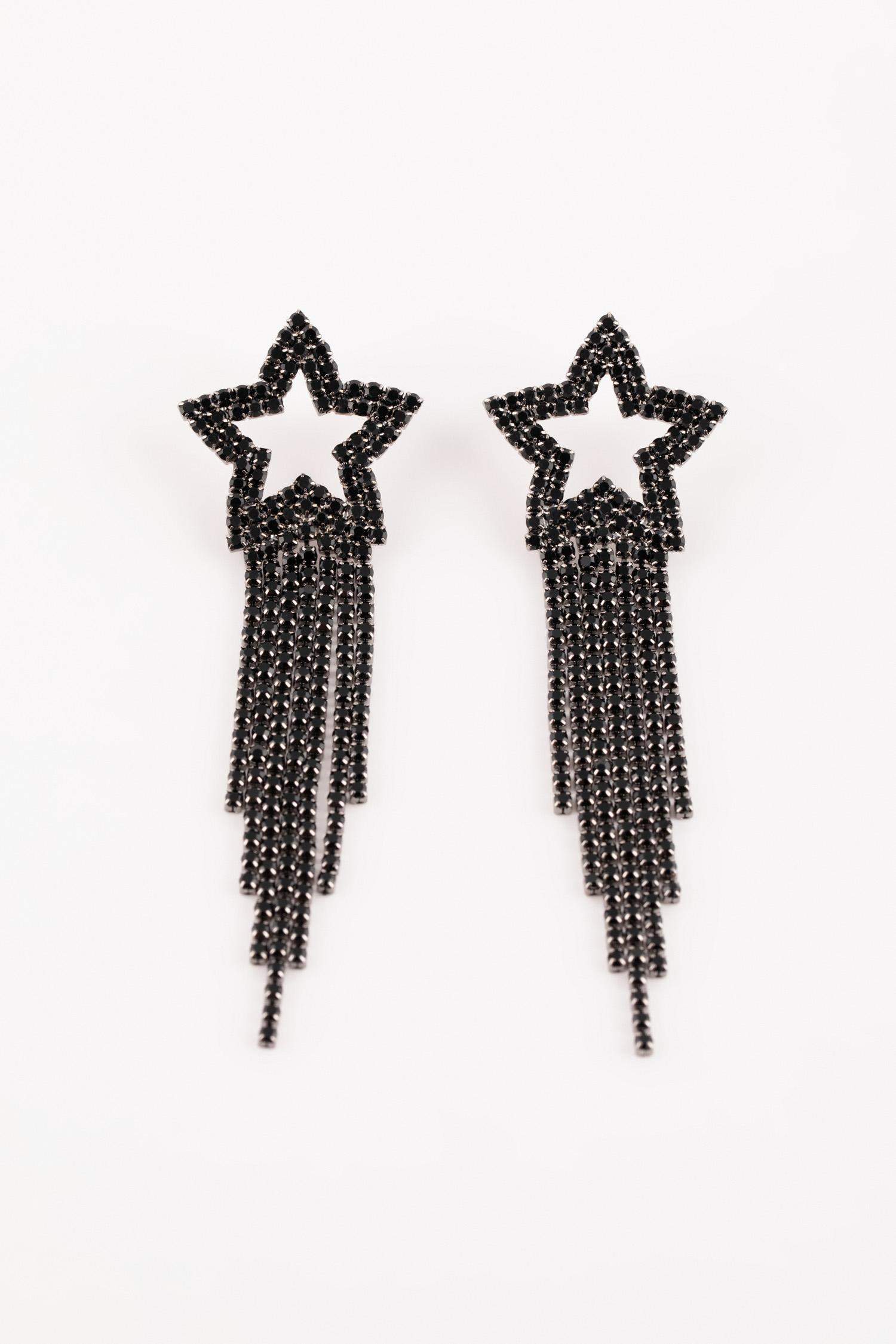 Boucles d'oreilles étoiles noires pour femme