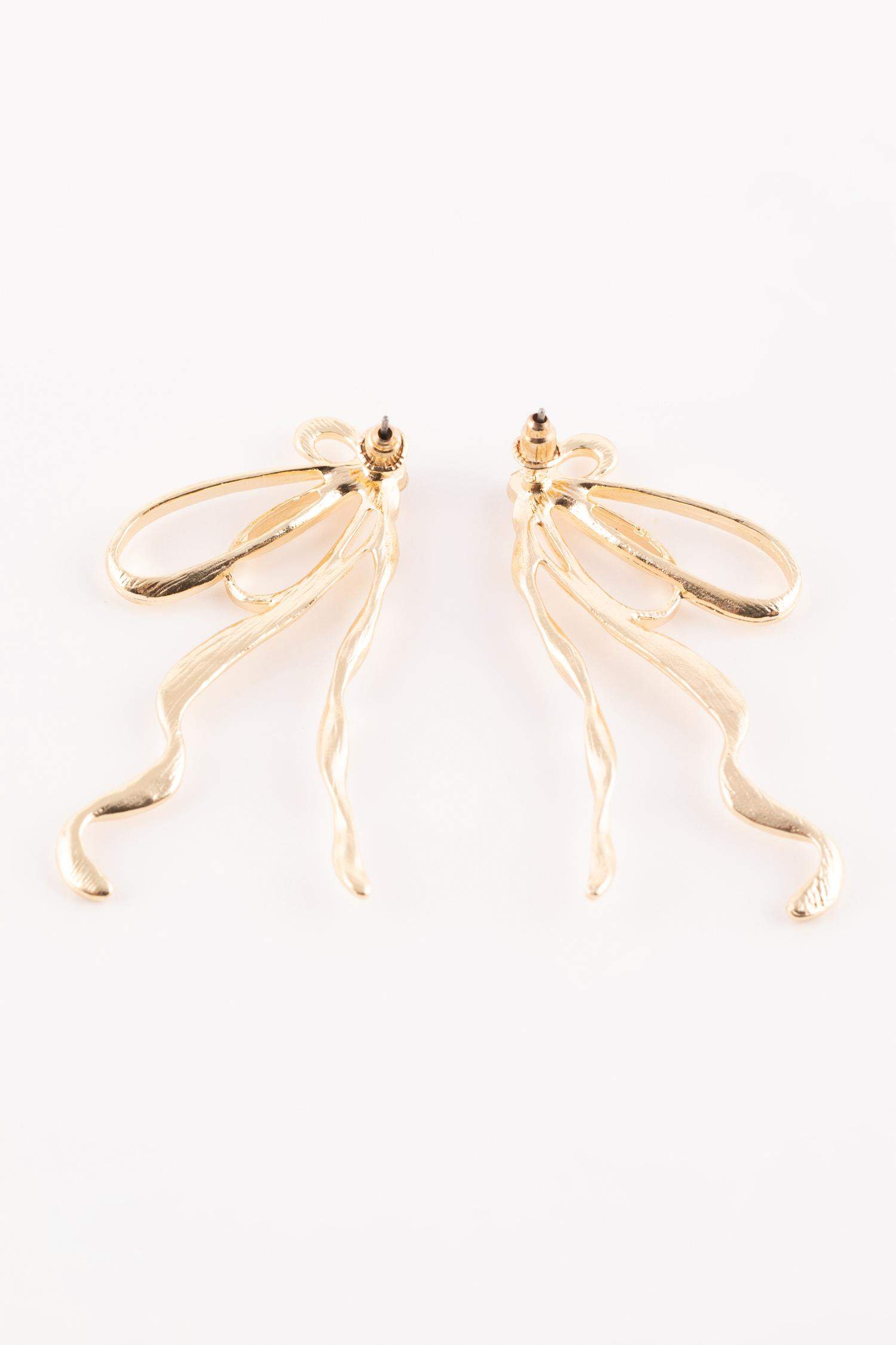 Boucles d'oreilles nœud doré pour femme