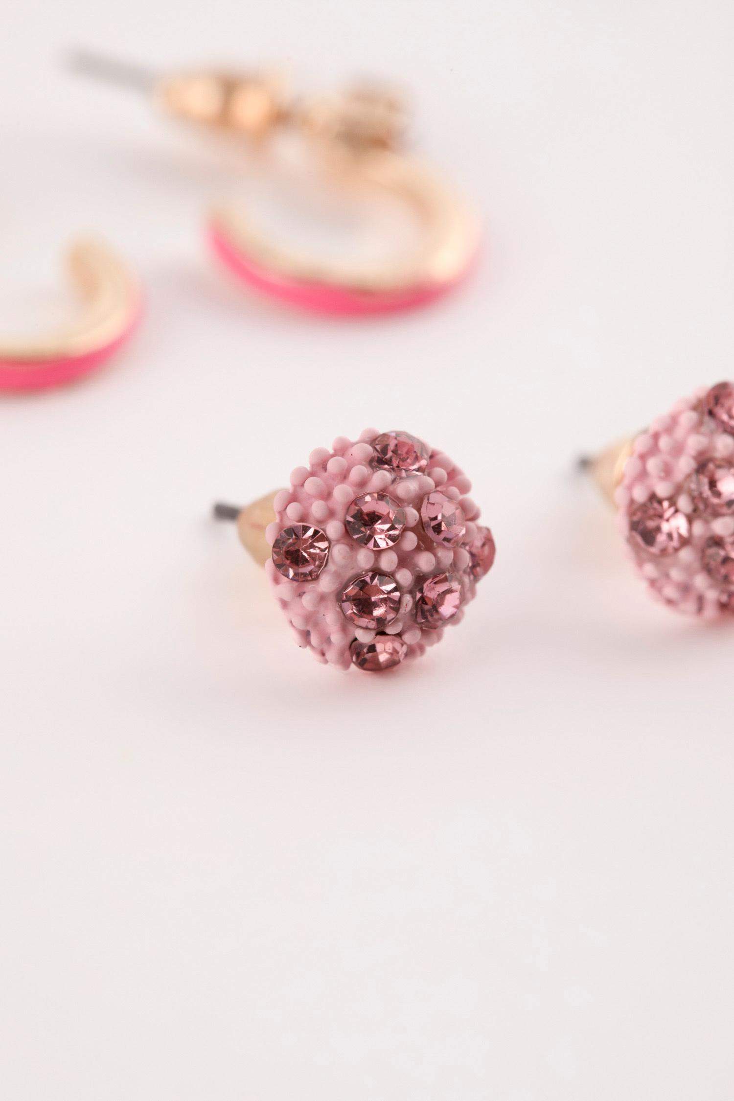 Woman 6 Piece Pink Gold Earring