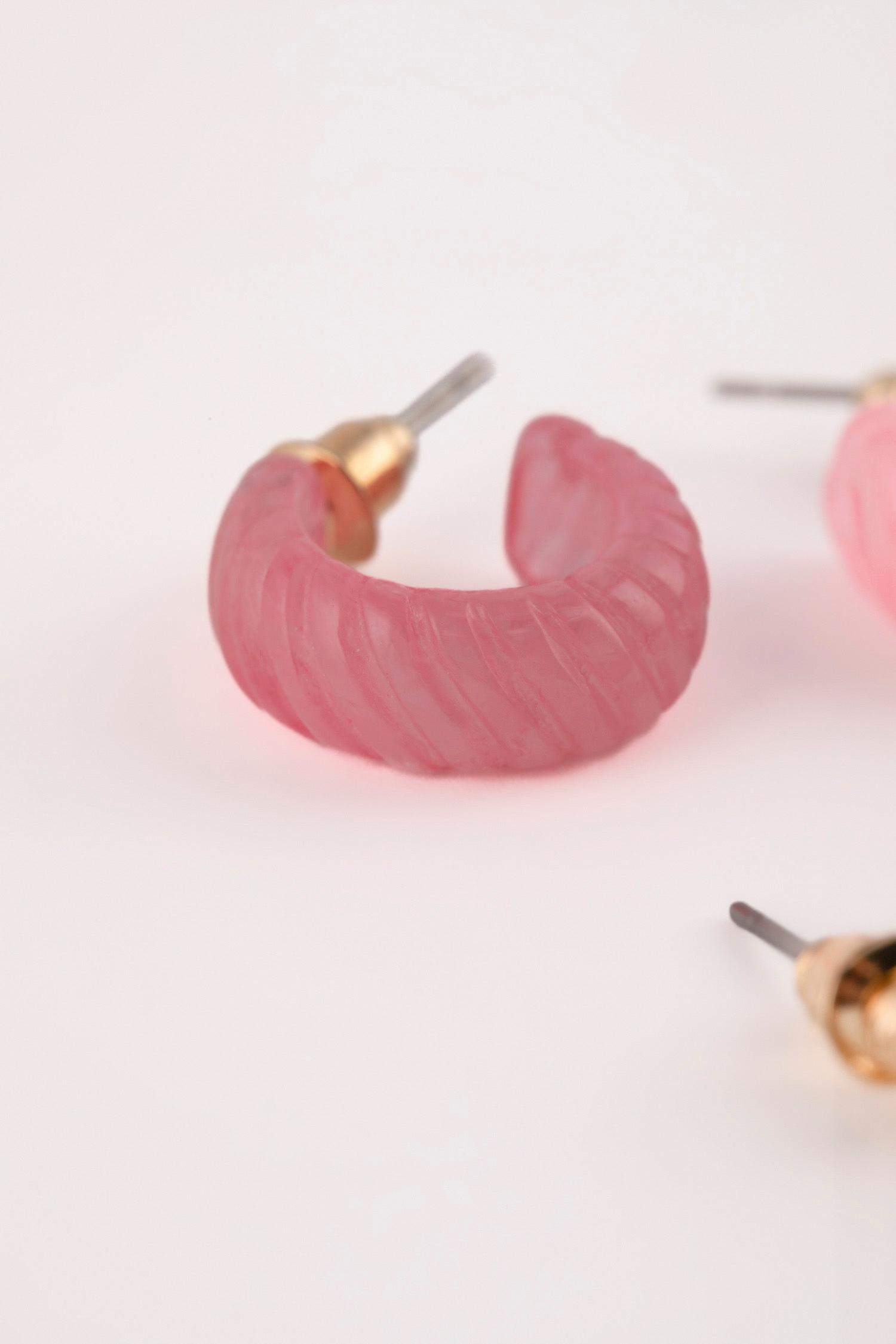 Woman 6 Piece Pink Gold Earring