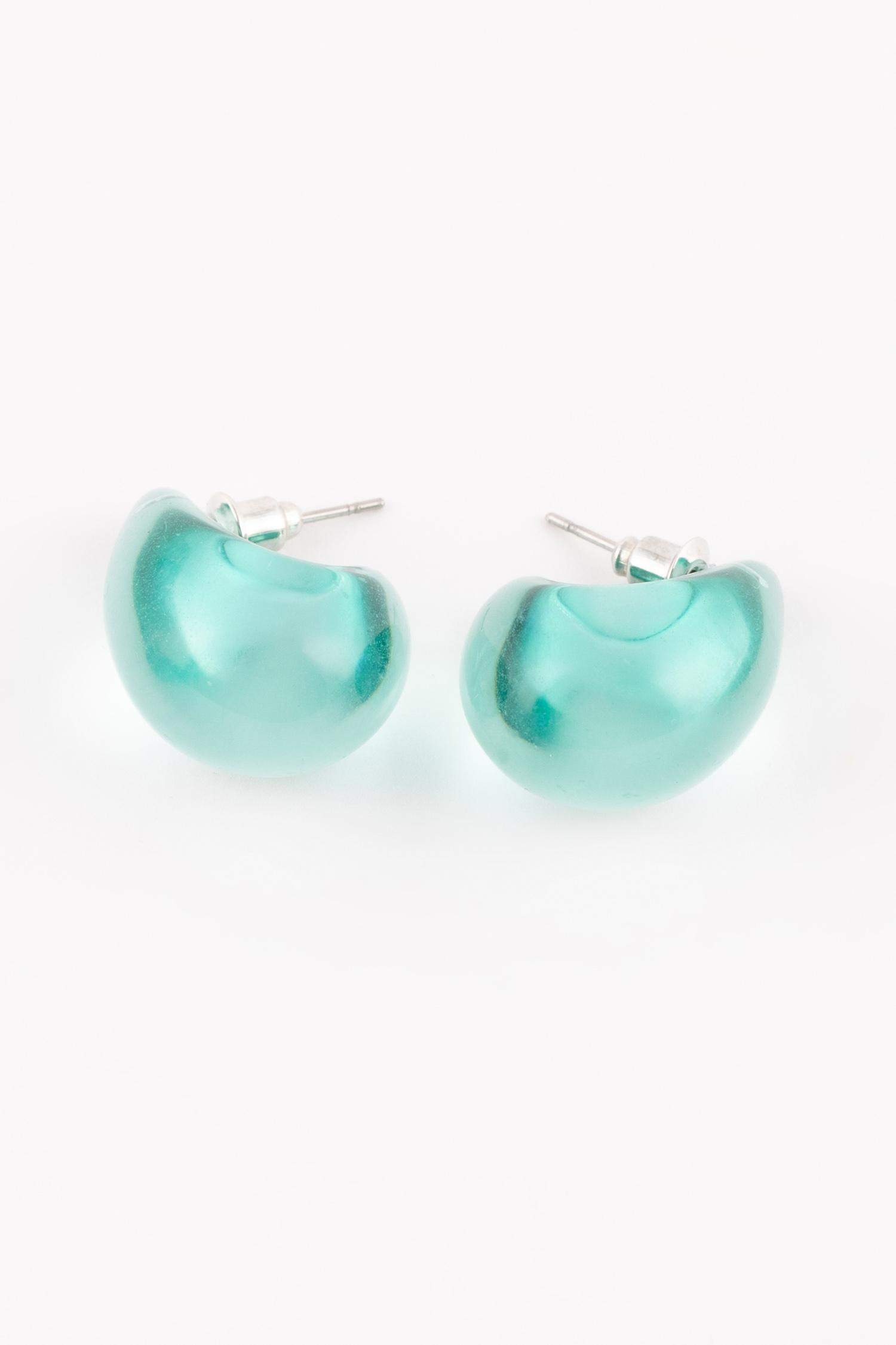 Boucles d'oreilles vert eau pour femme