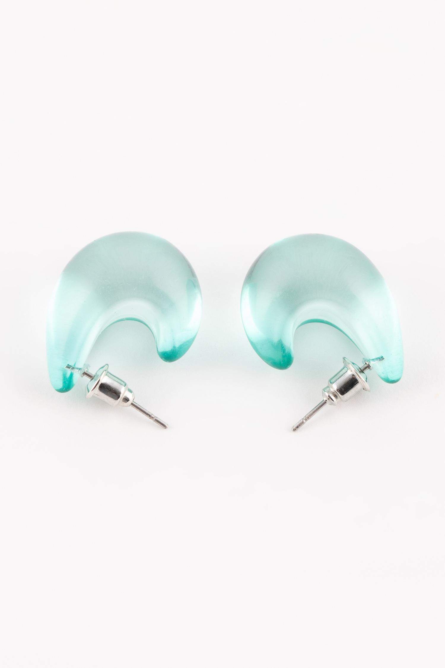 Boucles d'oreilles vert eau pour femme