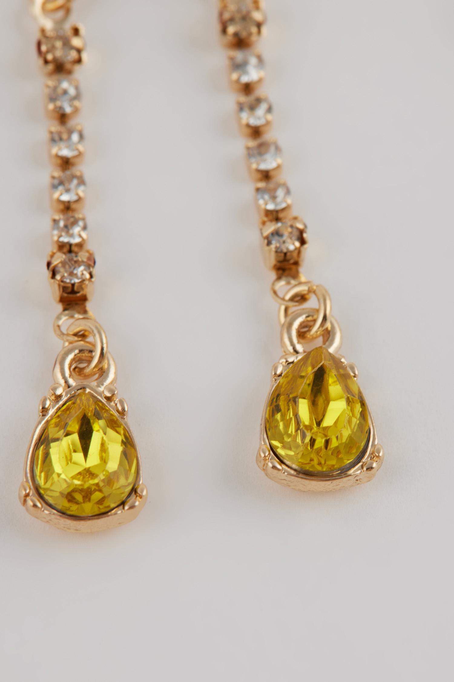 حلق حريمي ذهبي بحجر ملون - 6 قطع