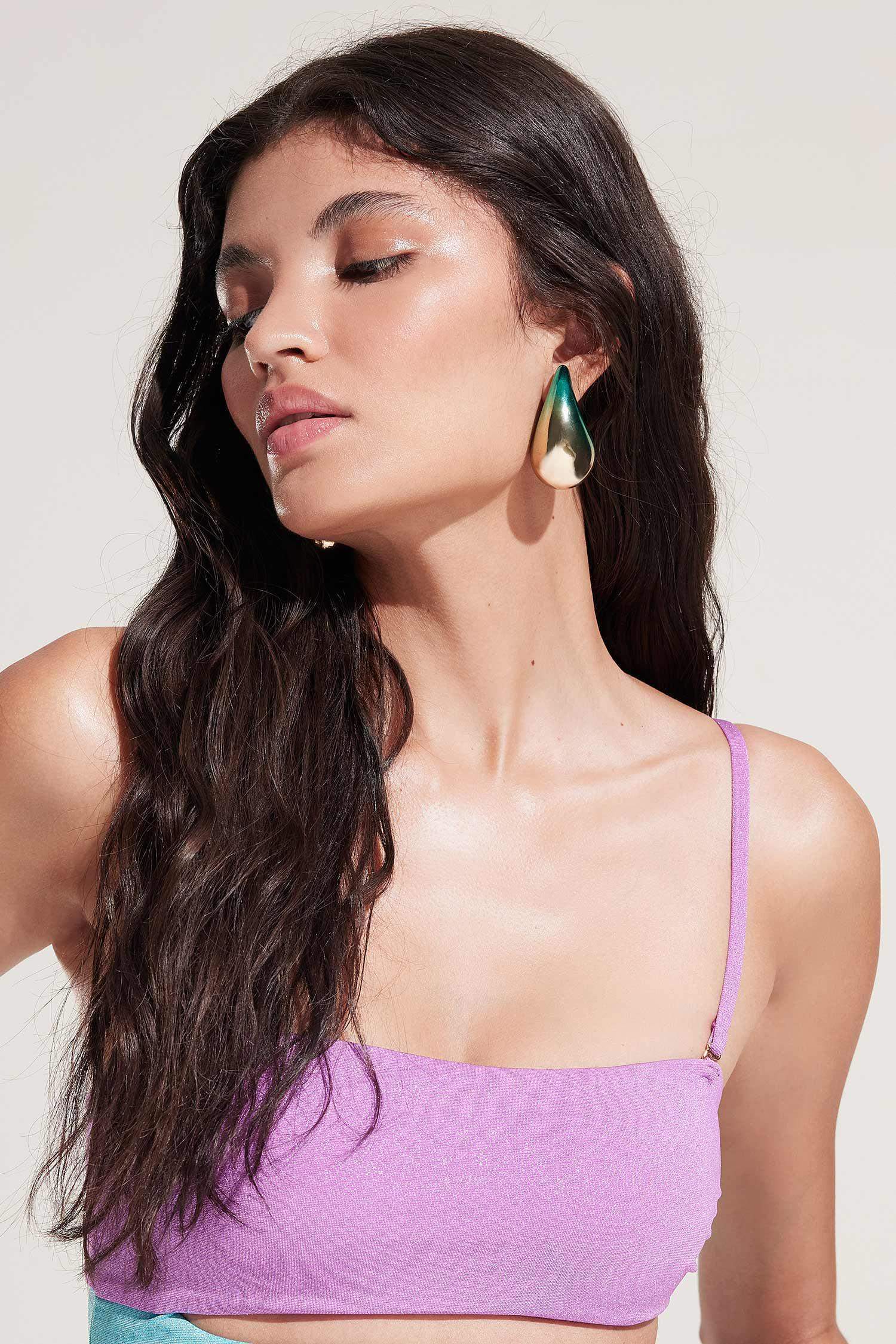 Woman Blue Drop Earrings