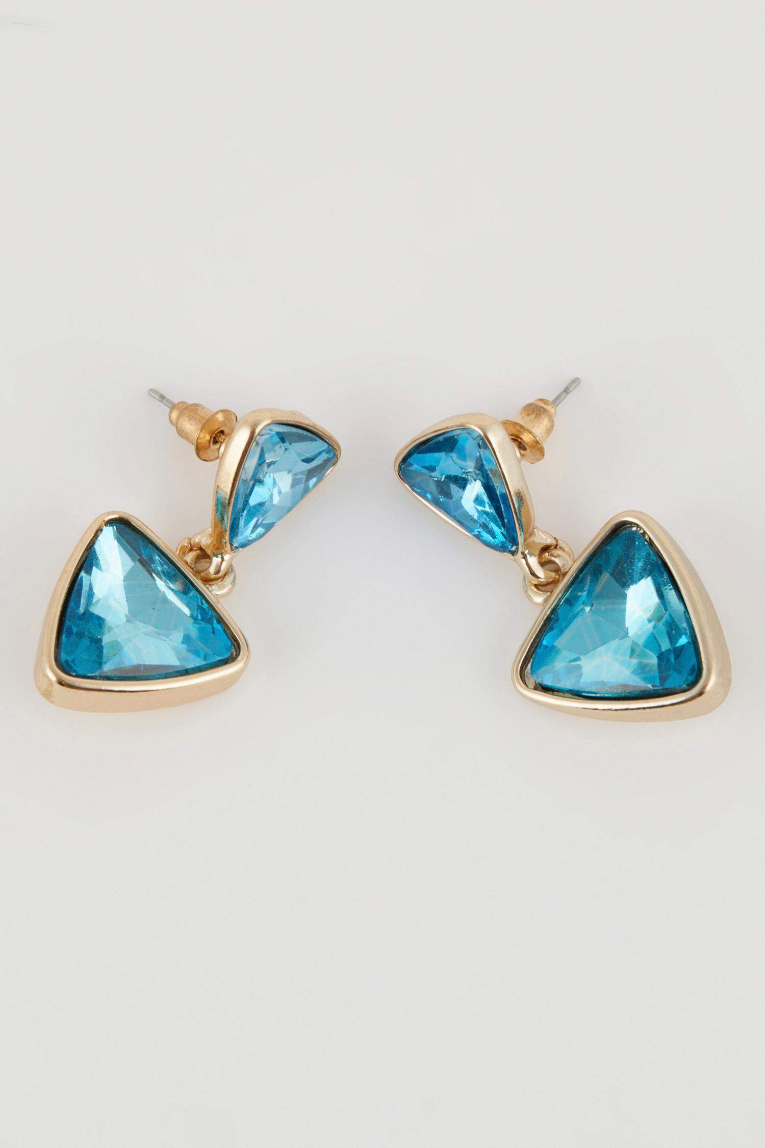 حلق نسائي أزرق بأحجار