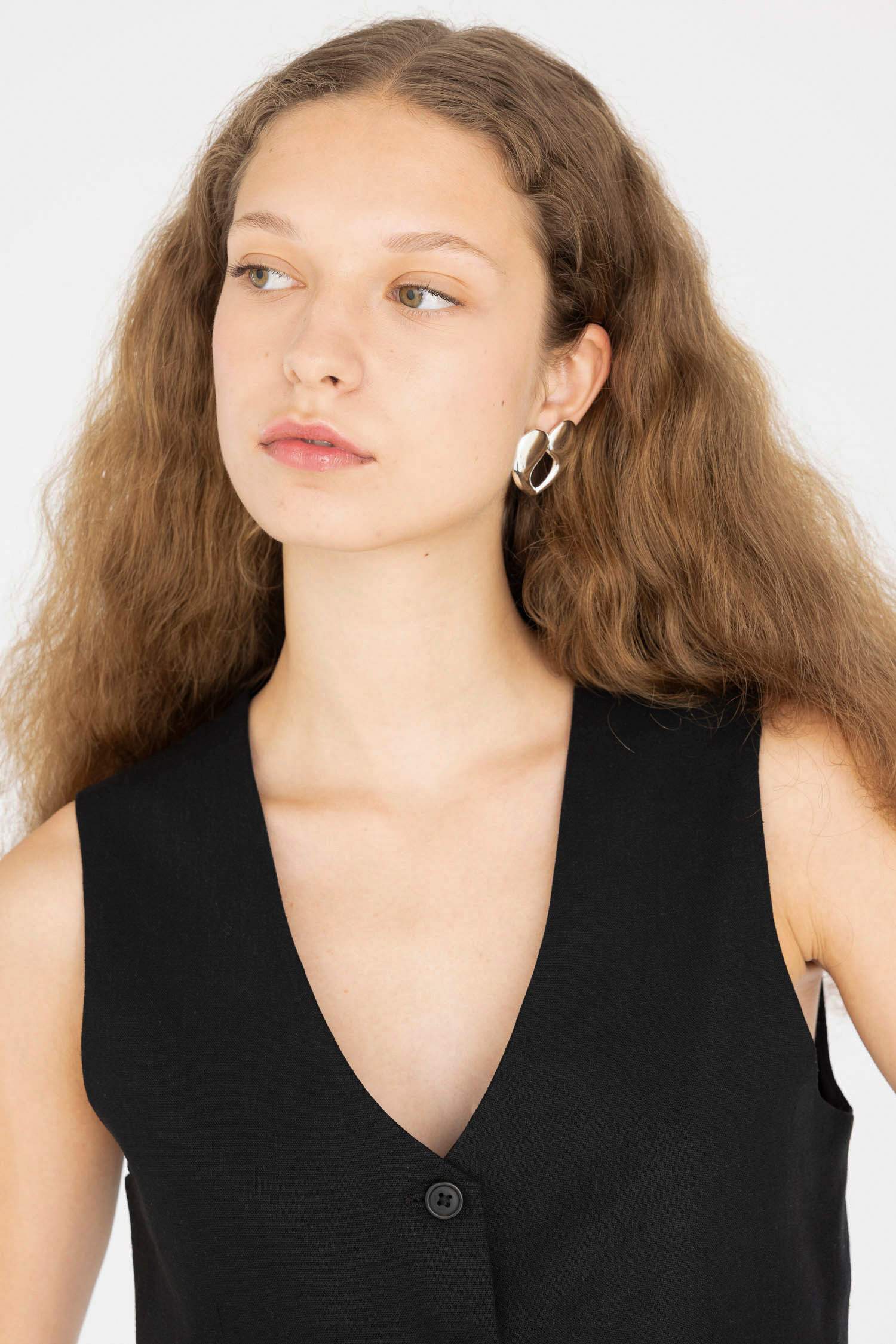 Woman Heart Silver Earring