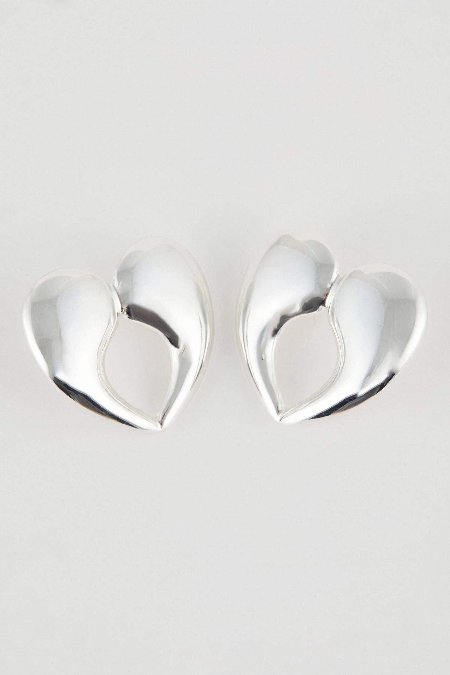 Woman Heart Silver Earring