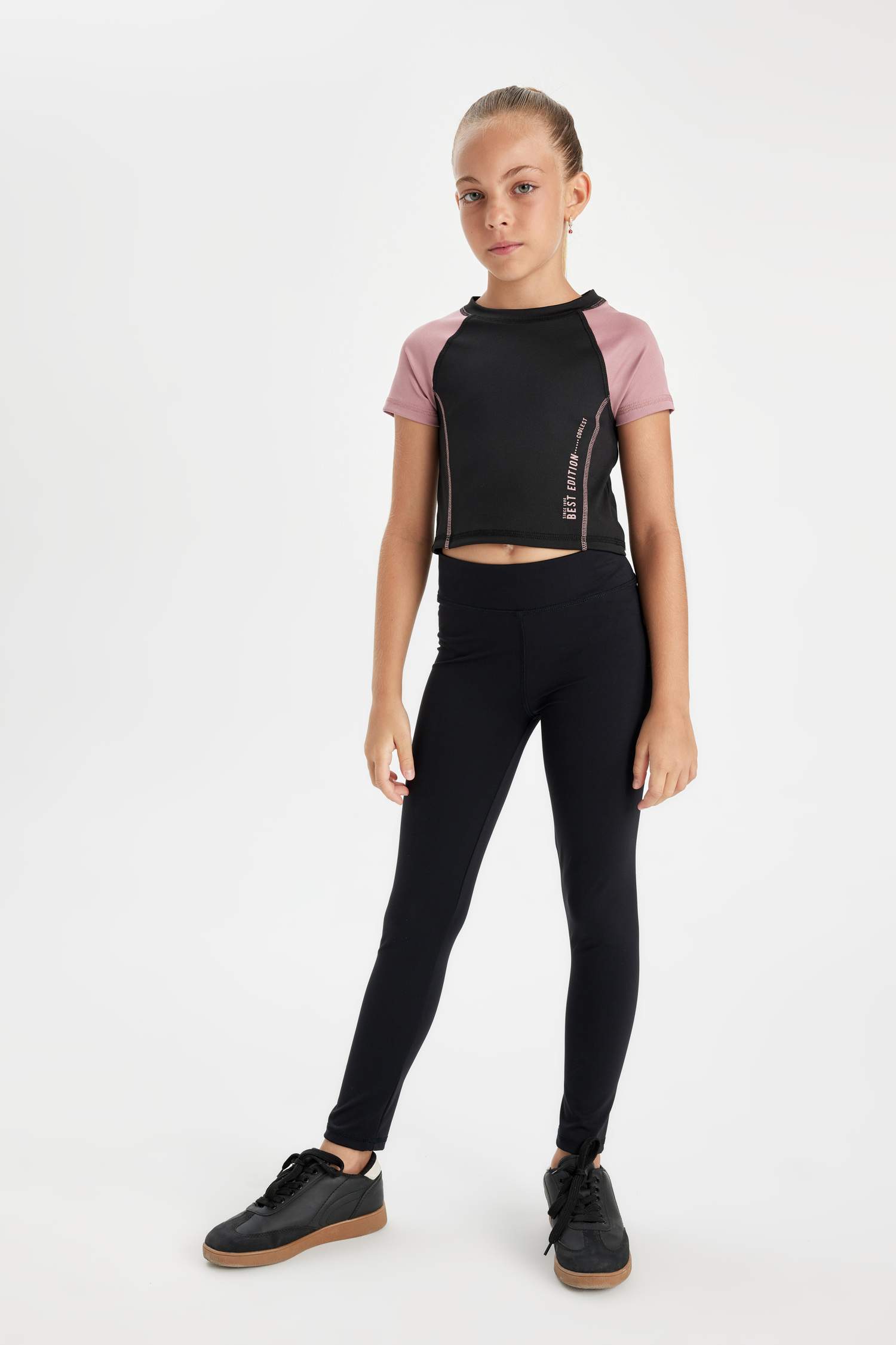 Girl Slim Fit Printed Short Sleeve T-Shirt