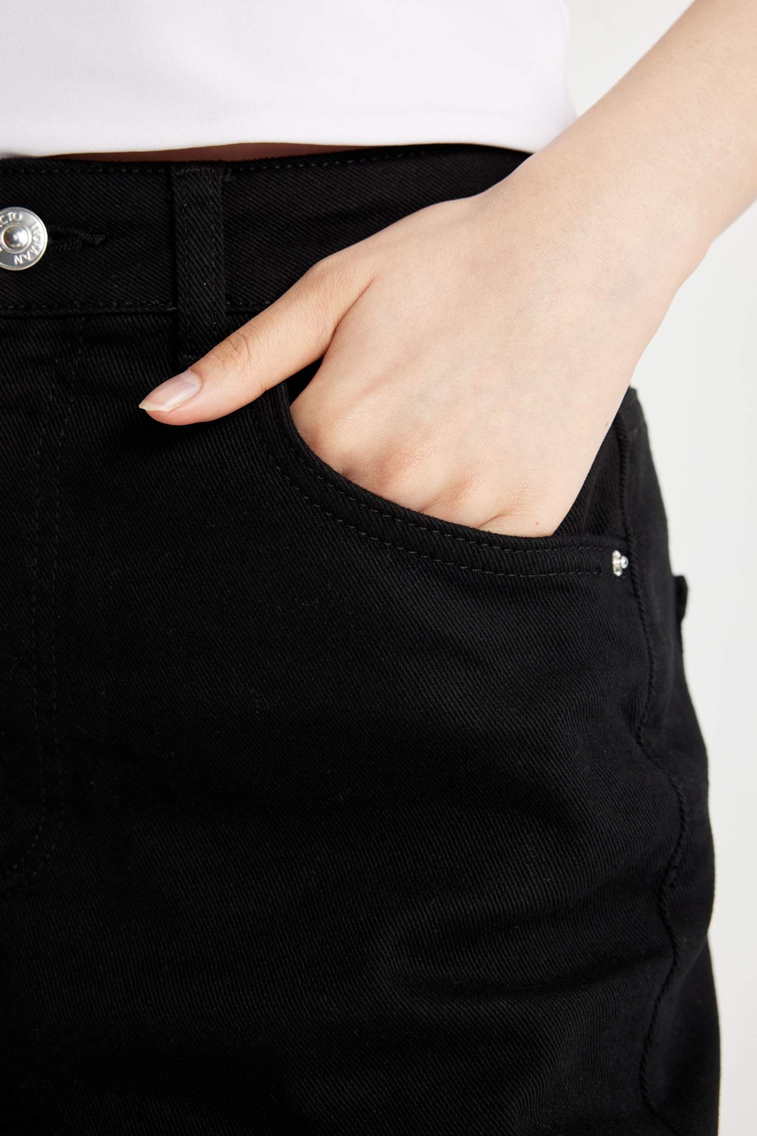 كابري جبردين قصير بخصر عالي