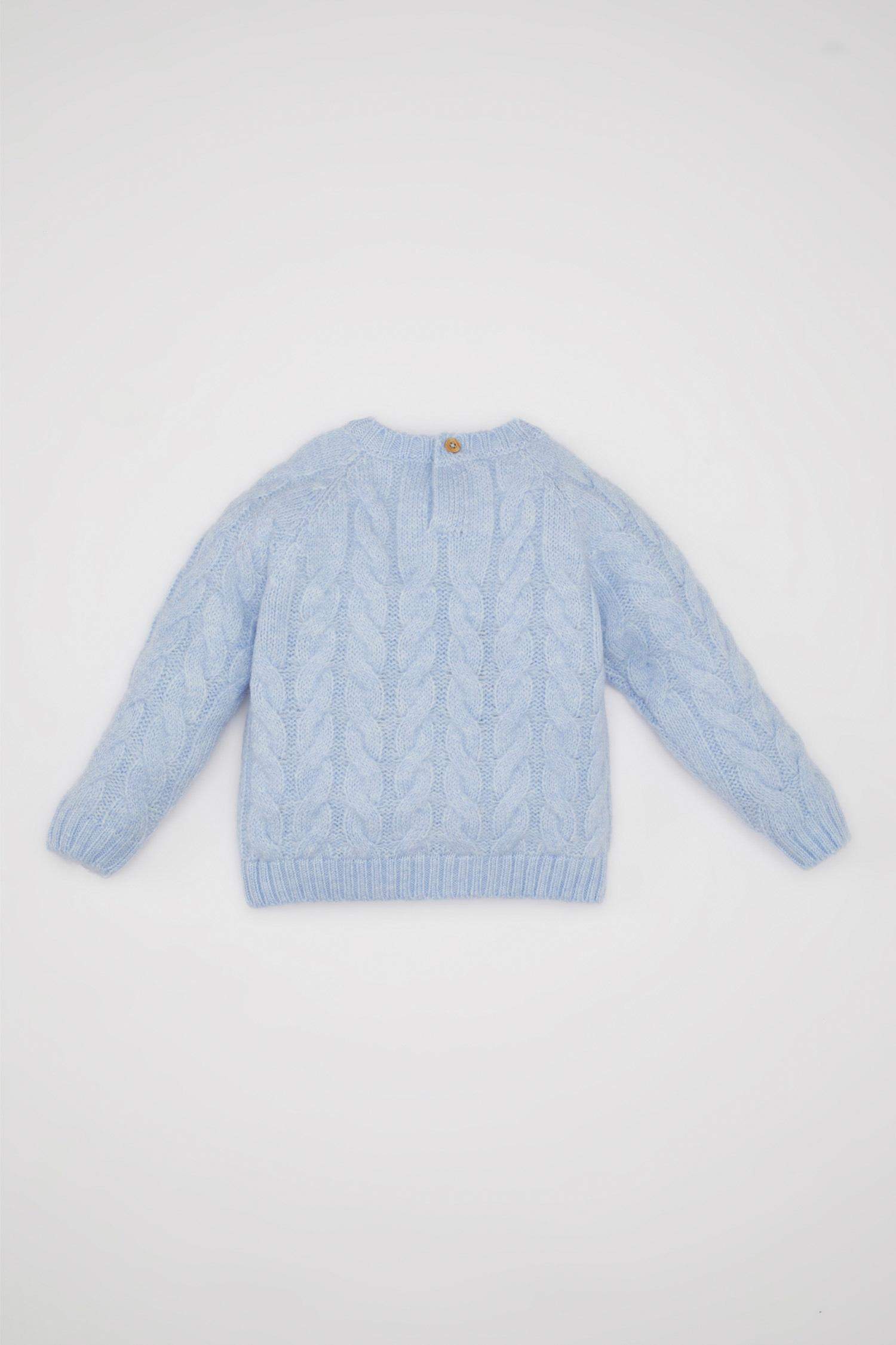 بلوفر بناتي قصة عادية برقبة مستديرة