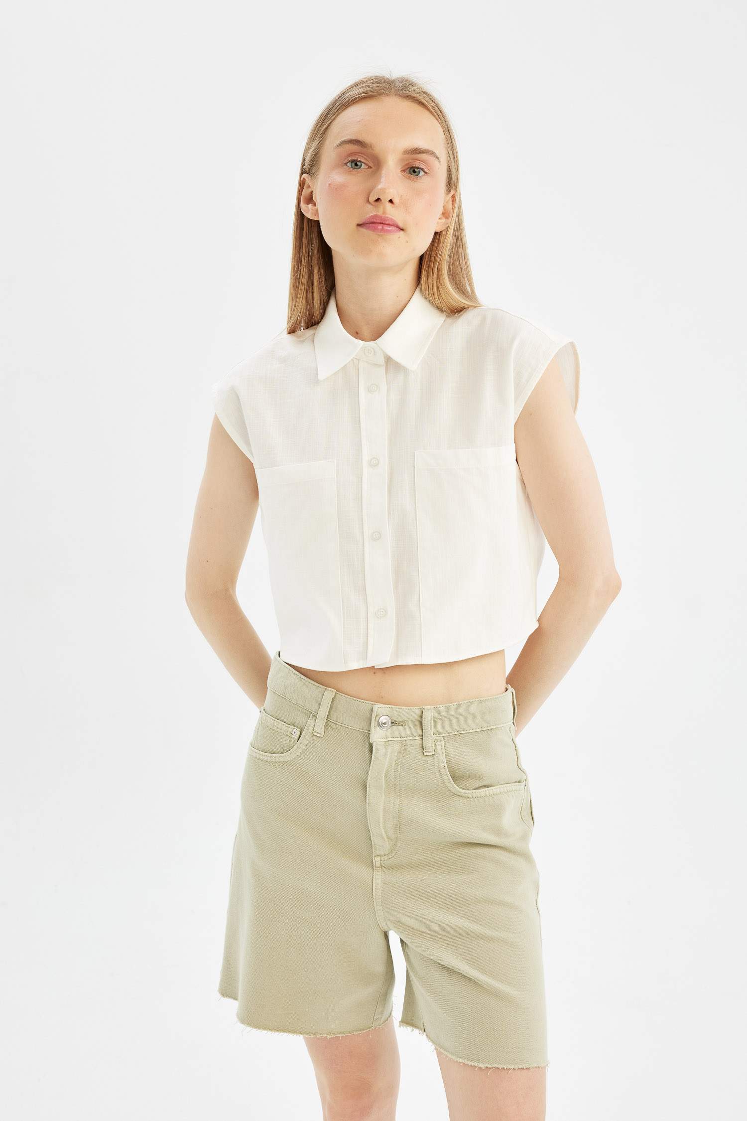 قميص قطن اوفر سايز بدون ردن