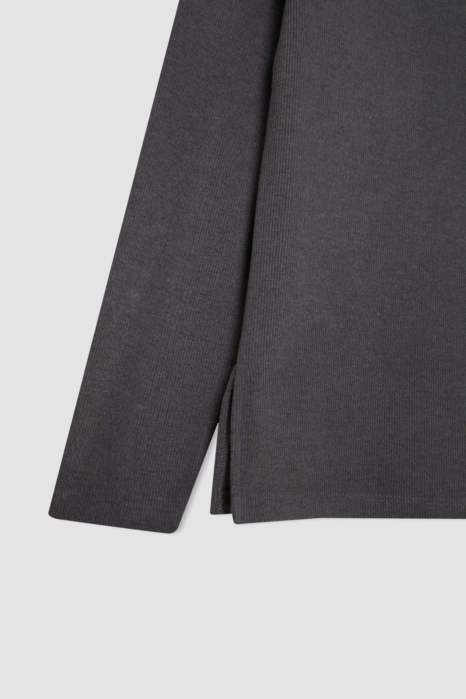 تيشيرت بيزك كم طويل قصة عادية محاك برقبة مستديرة