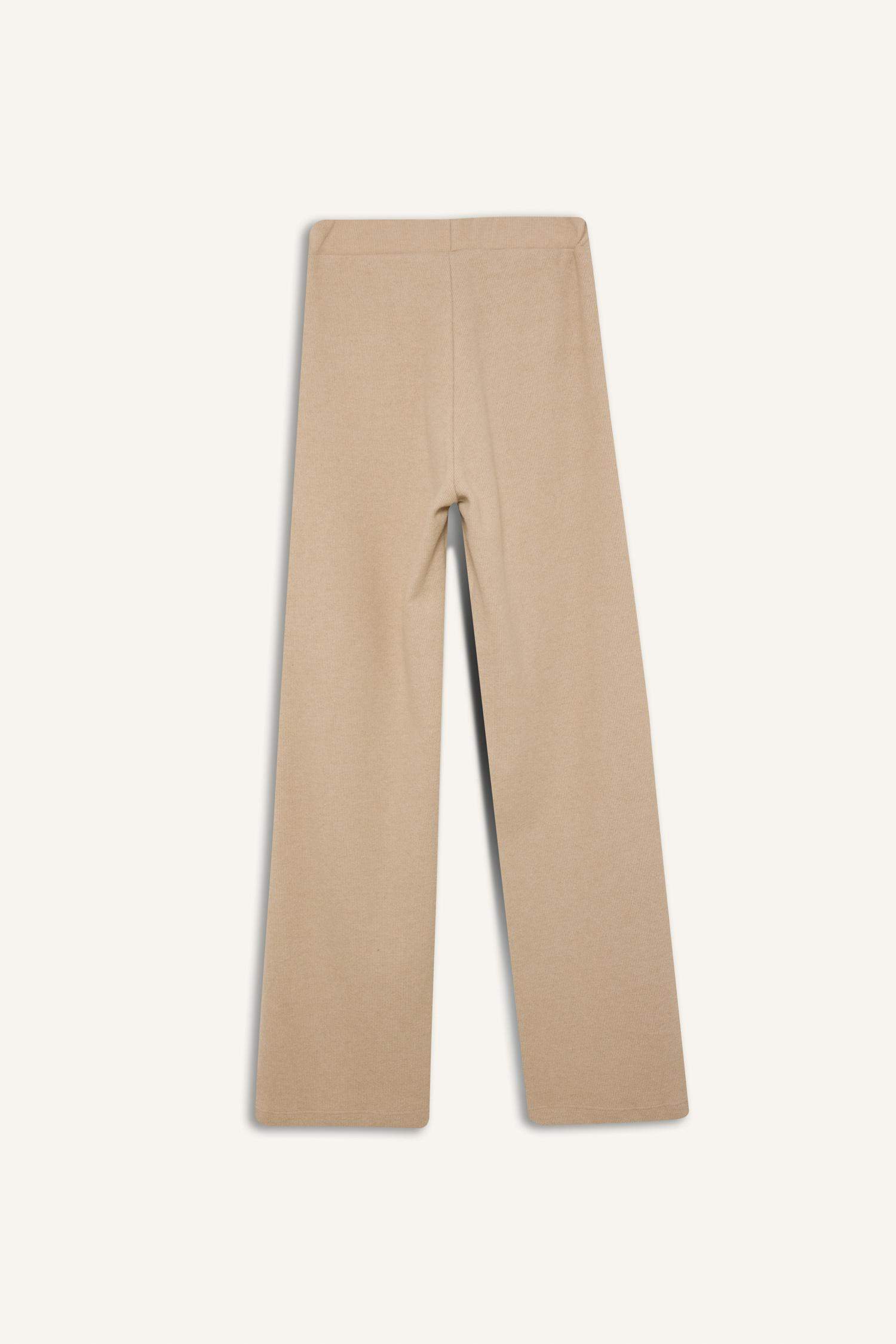 Triko Pantolon Wide Leg Geniş Bol Paça Selanik Kumaş Basic Düz