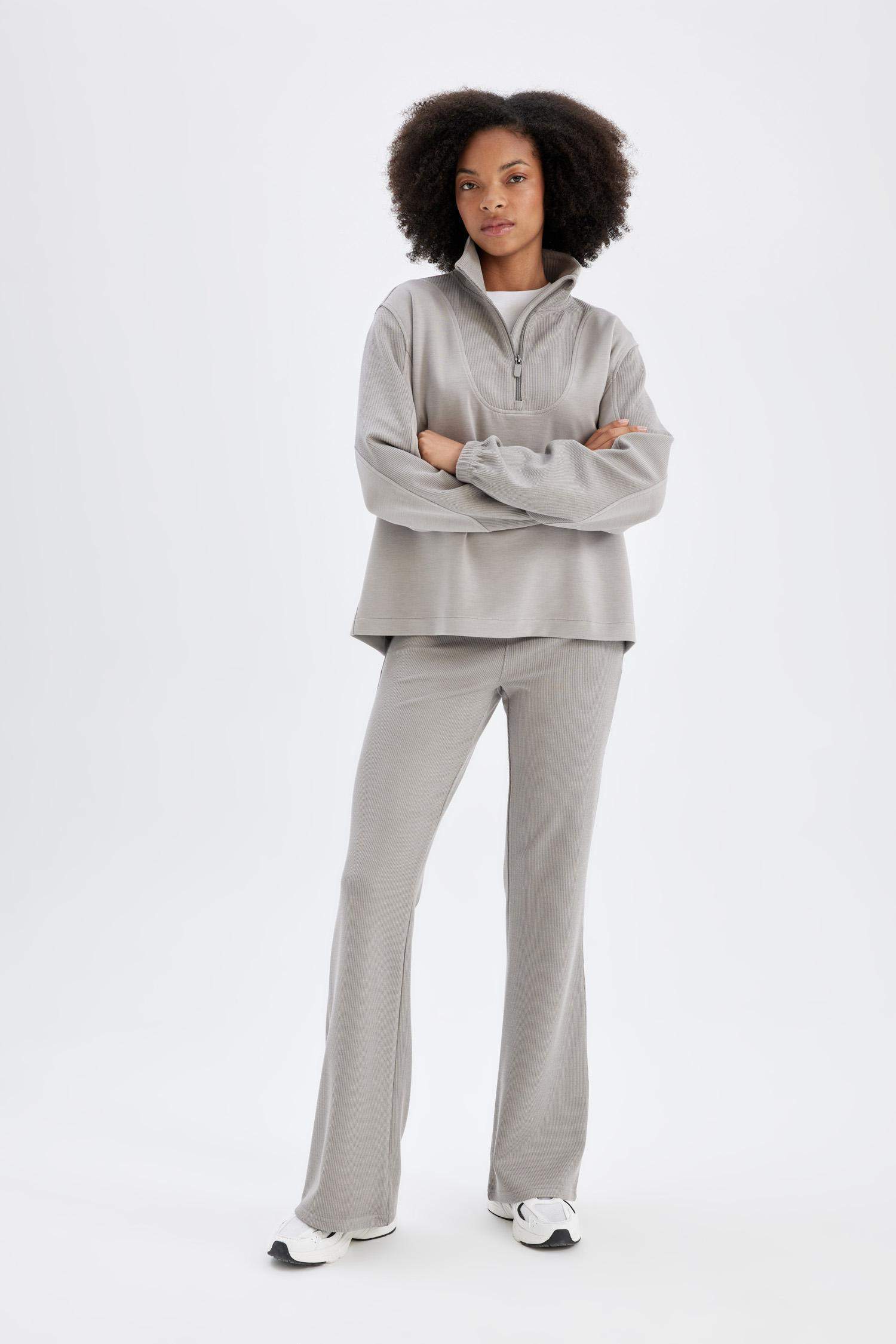 سروال نسيج مشروط برجل واسع شارلستون