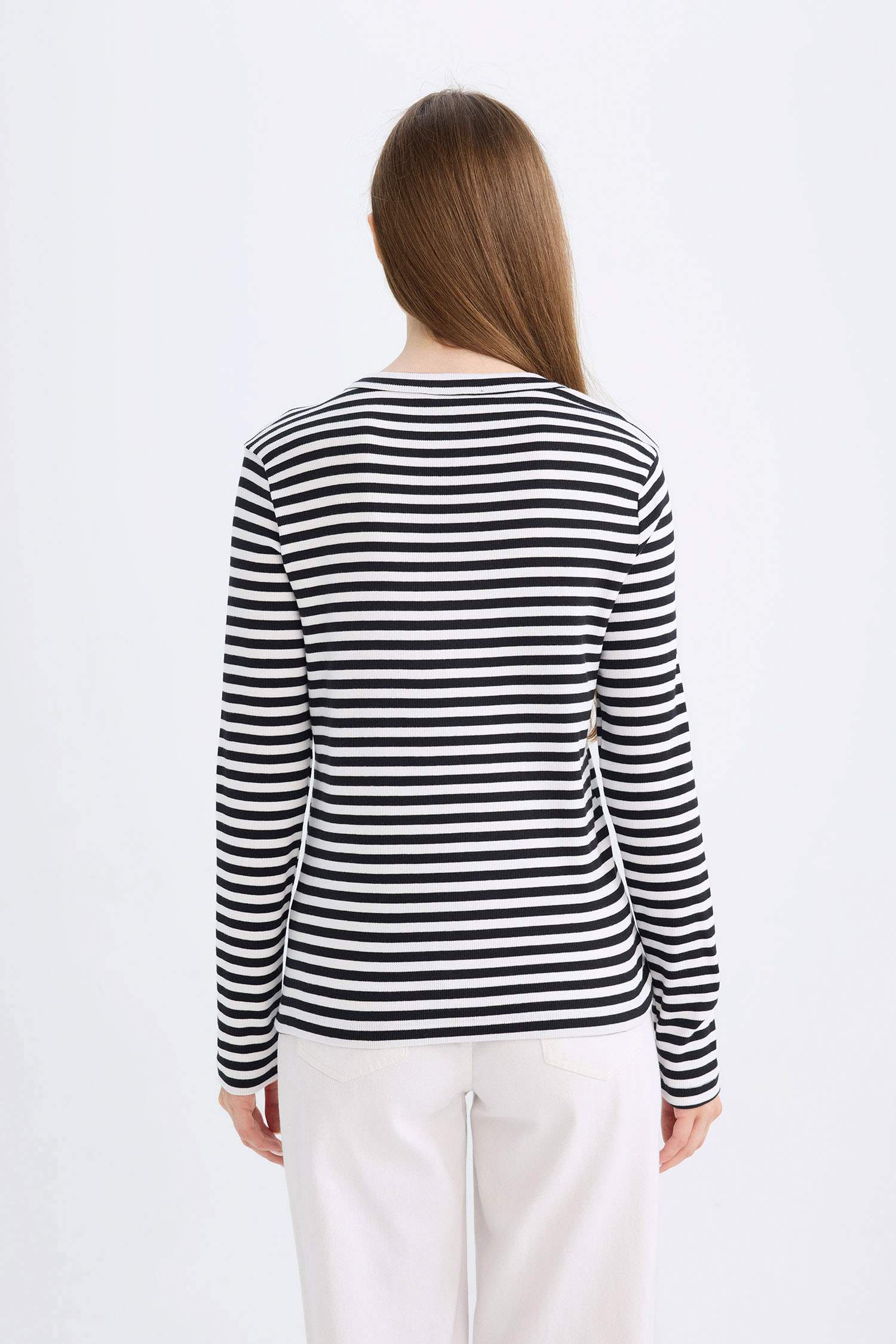 Regular Fit Striped Ribbed Camisole T-Shirt Tunic