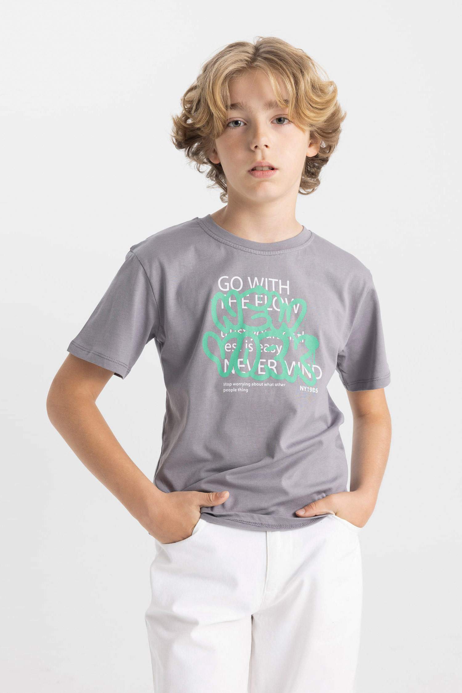 تيشيرت ولادي نص ردن قصة عادية مطبوع