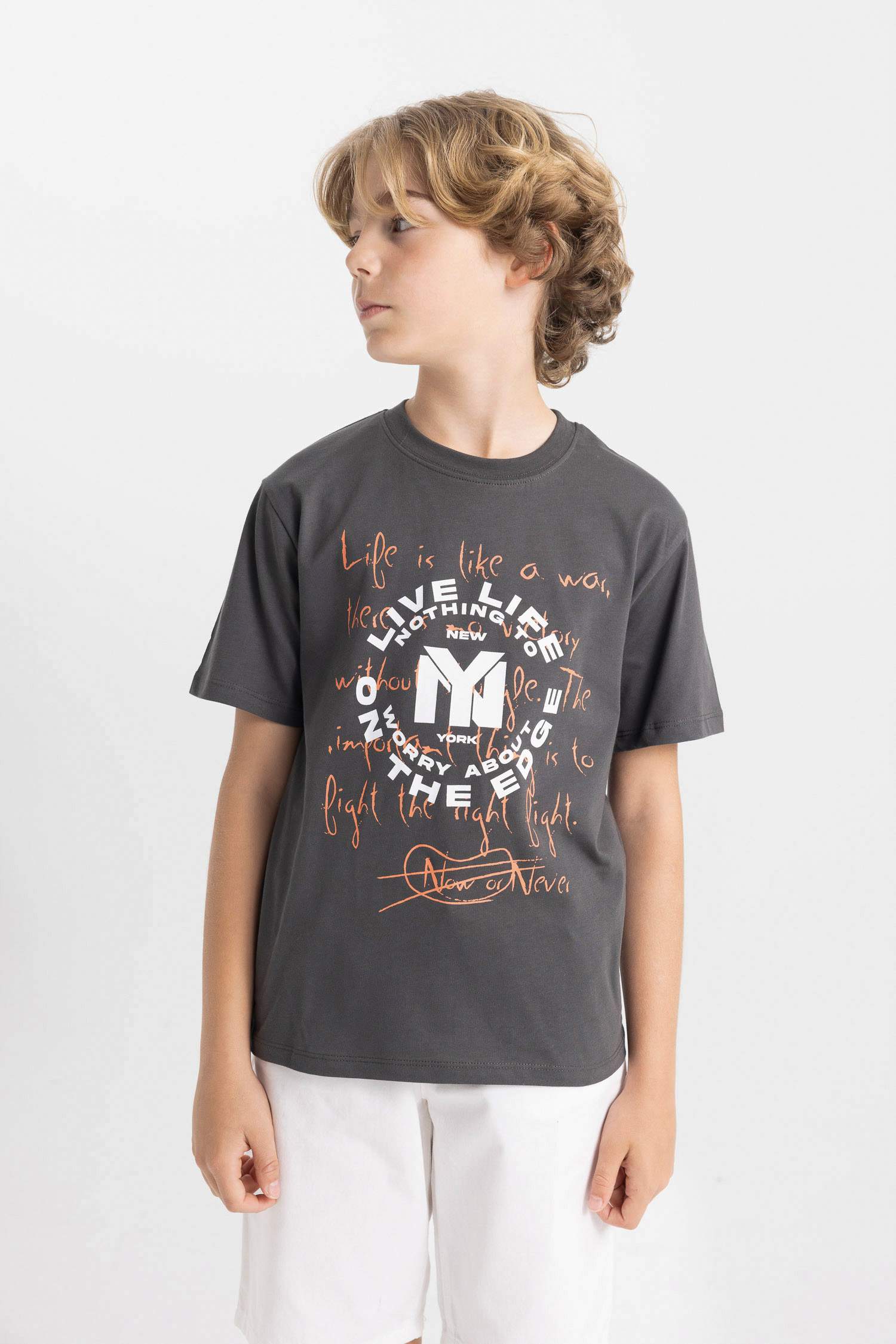 Boy Crew Neck Printed Short Sleeve T-Shirt