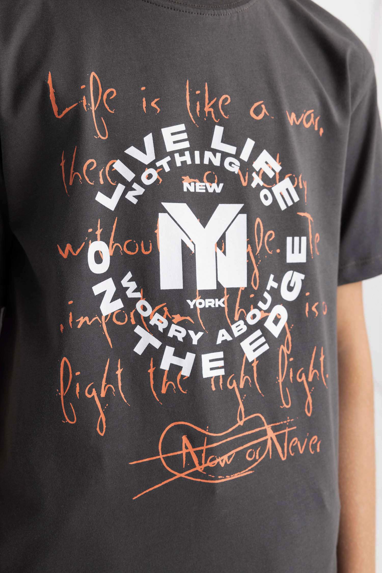 Boy Crew Neck Printed Short Sleeve T-Shirt