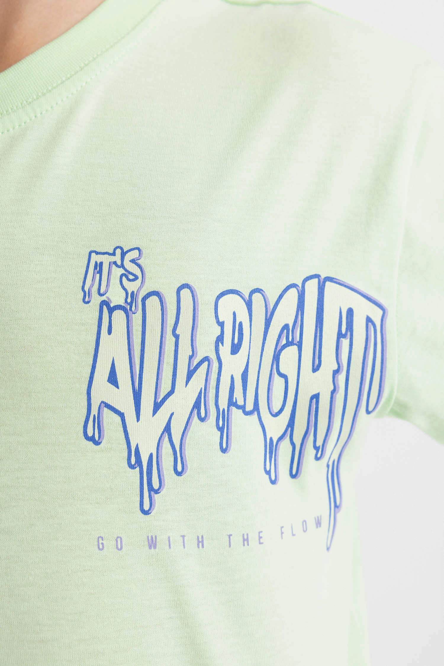 Erkek Çocuk Bisiklet Yaka Baskılı Kısa Kollu Tişört