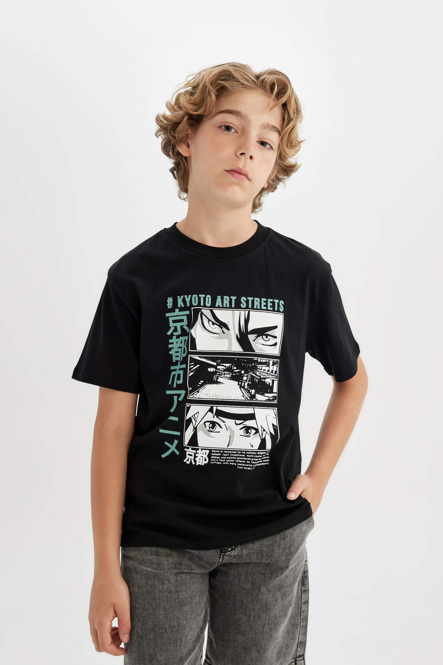 Boy Crew Neck Printed Short Sleeve T-Shirt