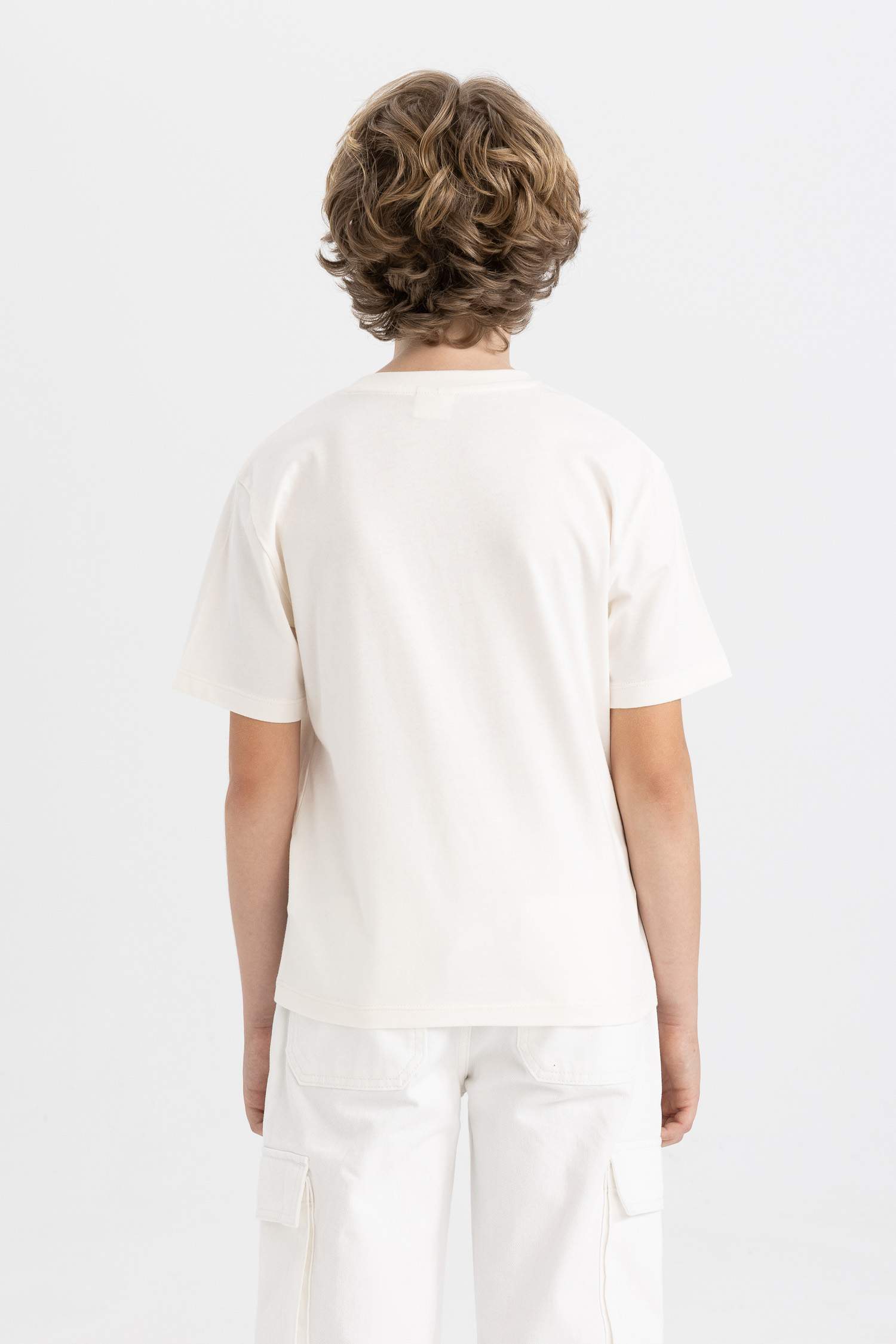 Erkek Çocuk Bisiklet Yaka Baskılı Kısa Kollu Tişört