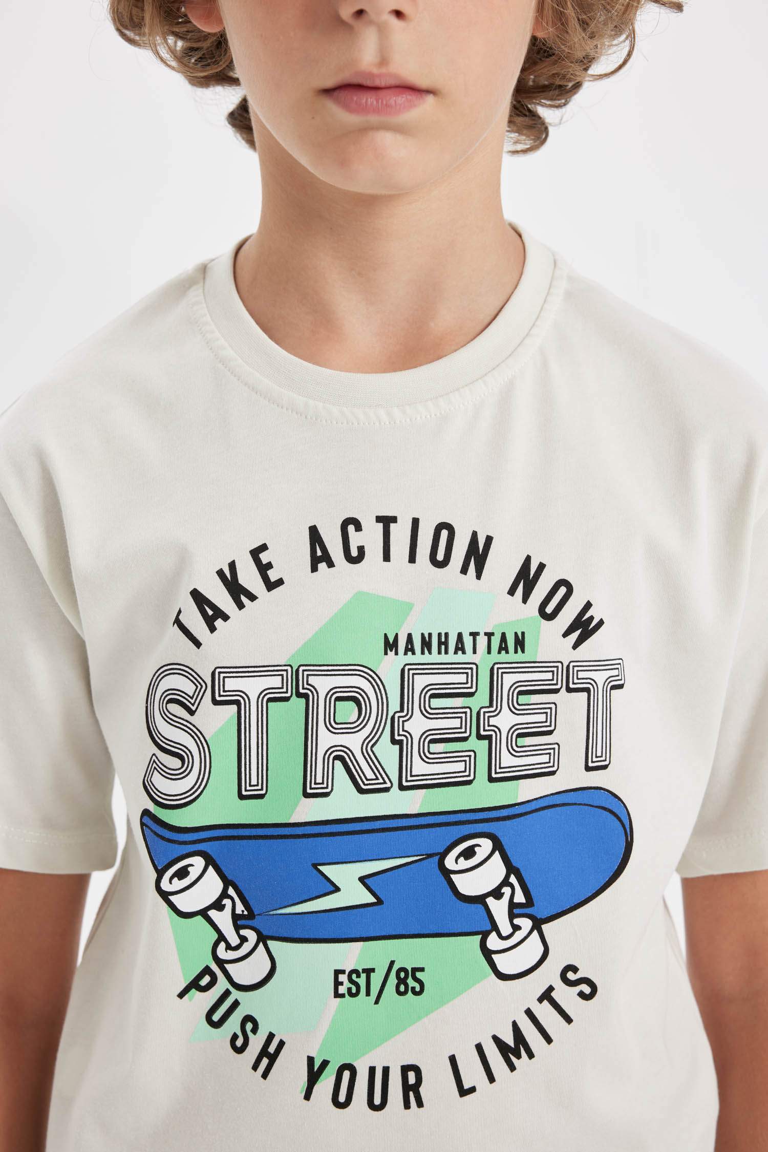 T-Shirt Imprimé à Manches Courtes Col Rond pour Garçon