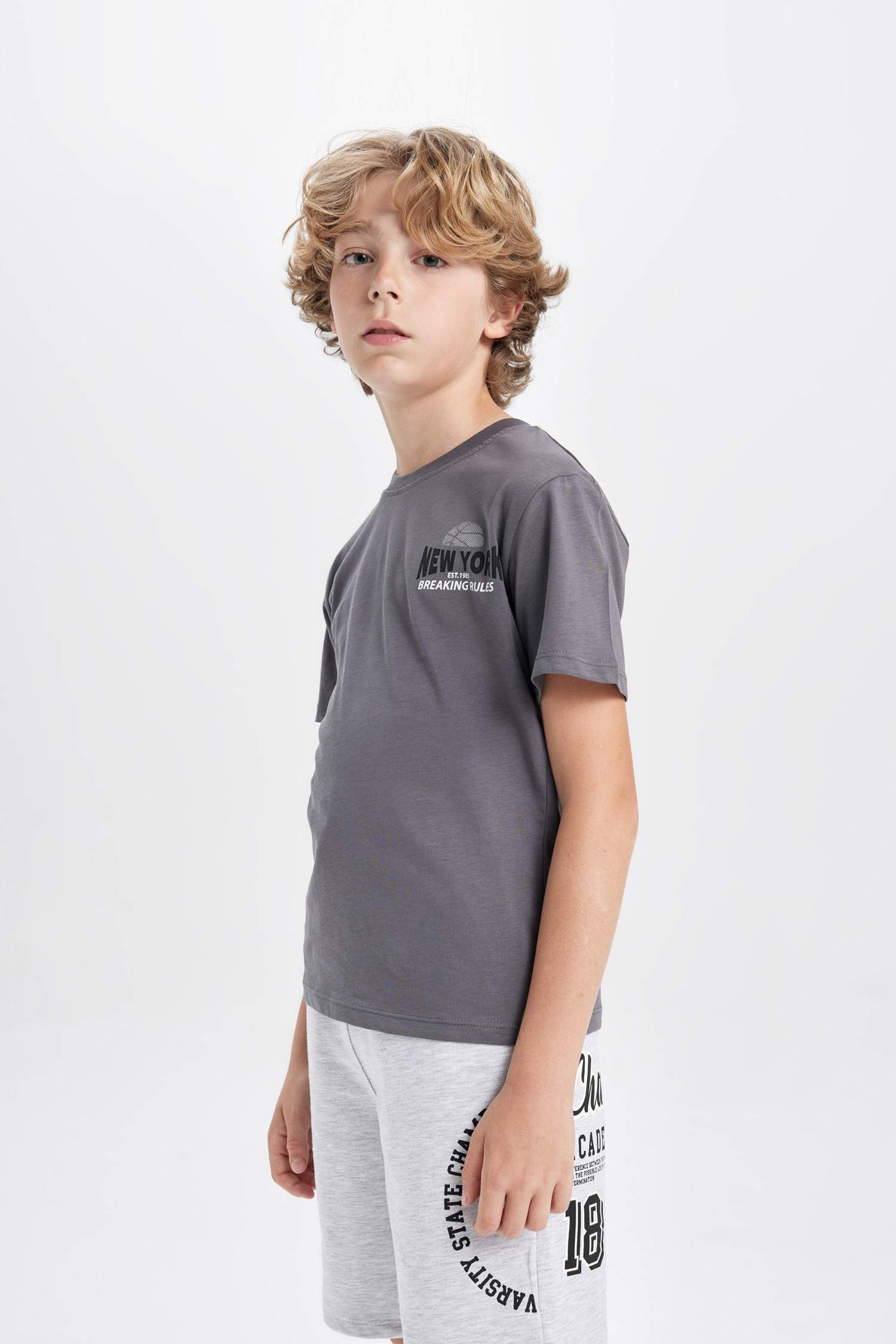 Boy Crew Neck Printed Short Sleeve T-Shirt