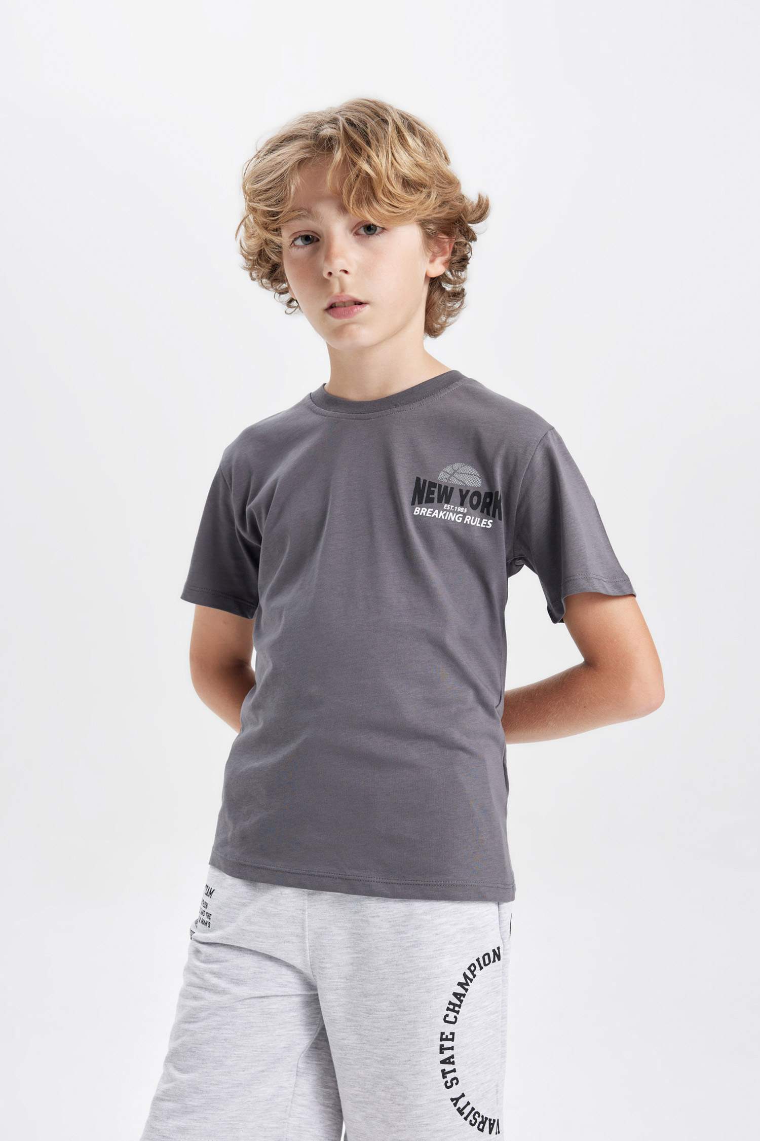 Boy Crew Neck Printed Short Sleeve T-Shirt