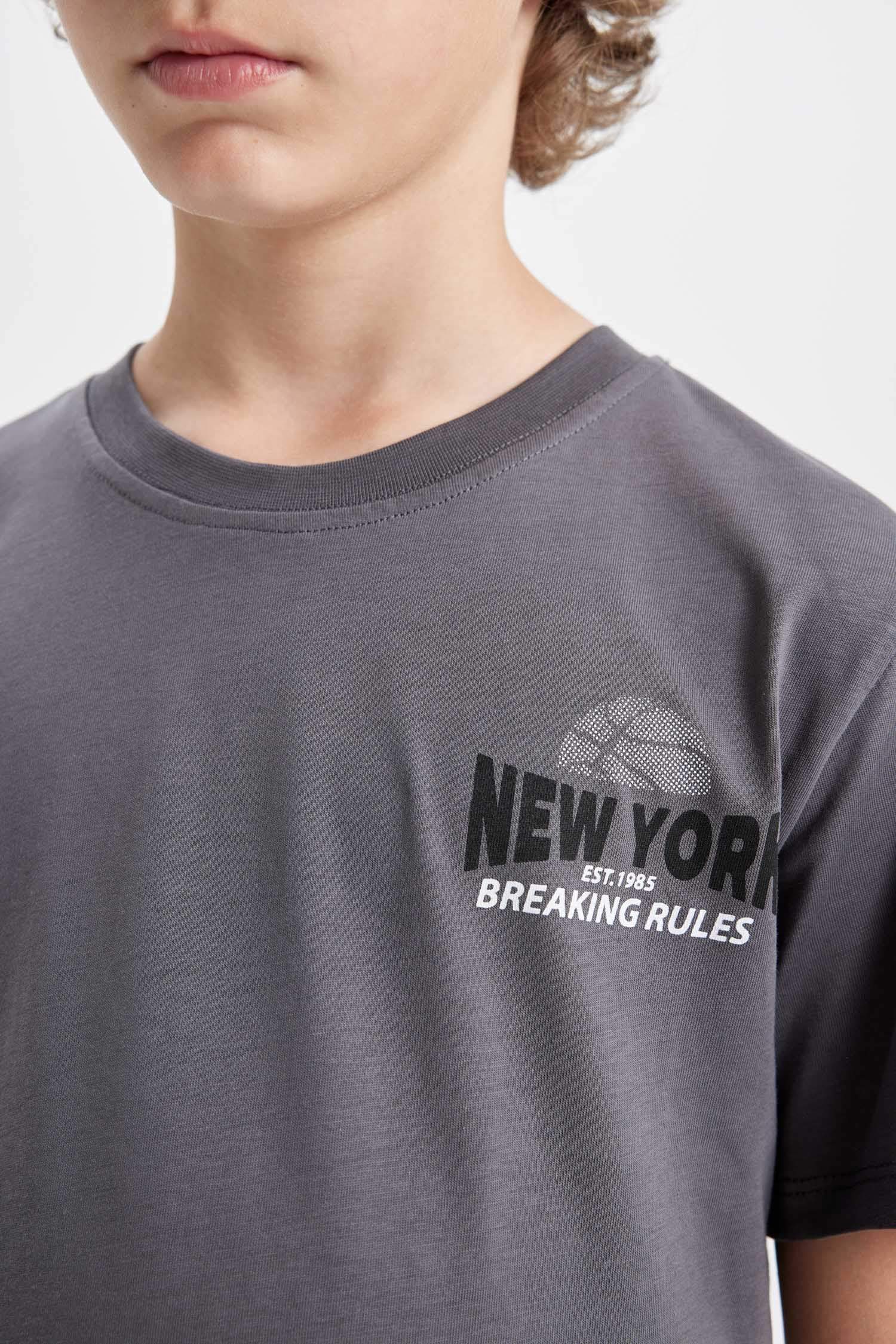 Boy Crew Neck Printed Short Sleeve T-Shirt