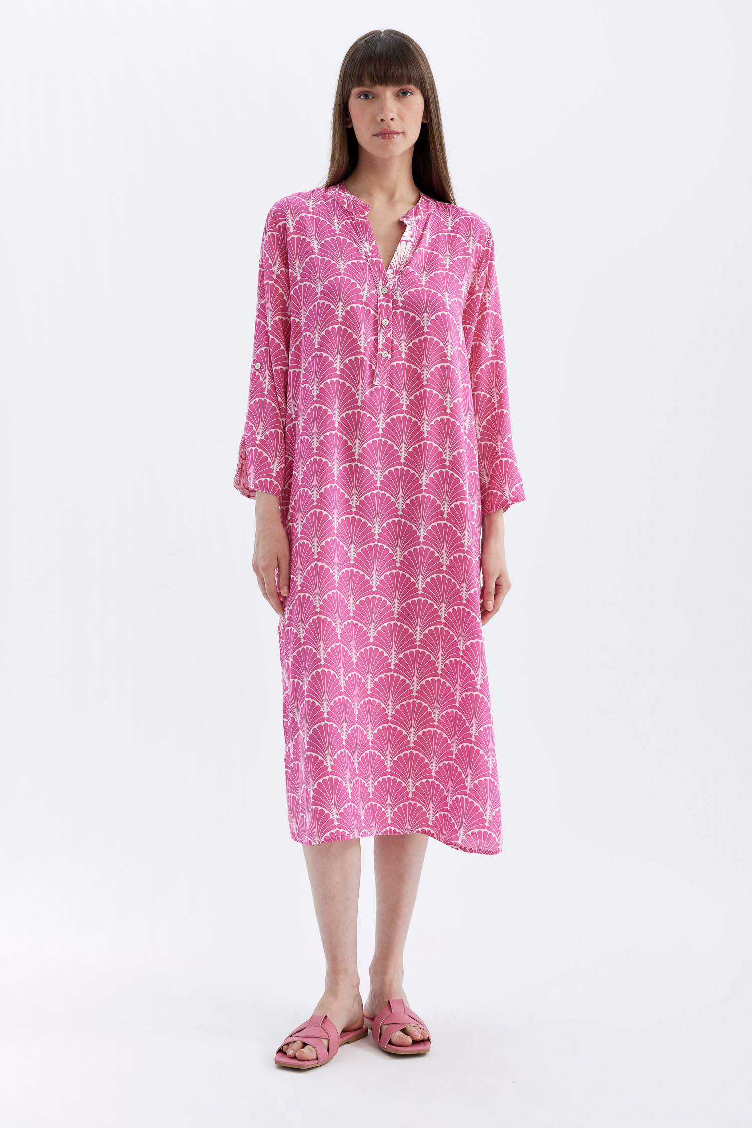 Regular Fit Patterned Beach Dress