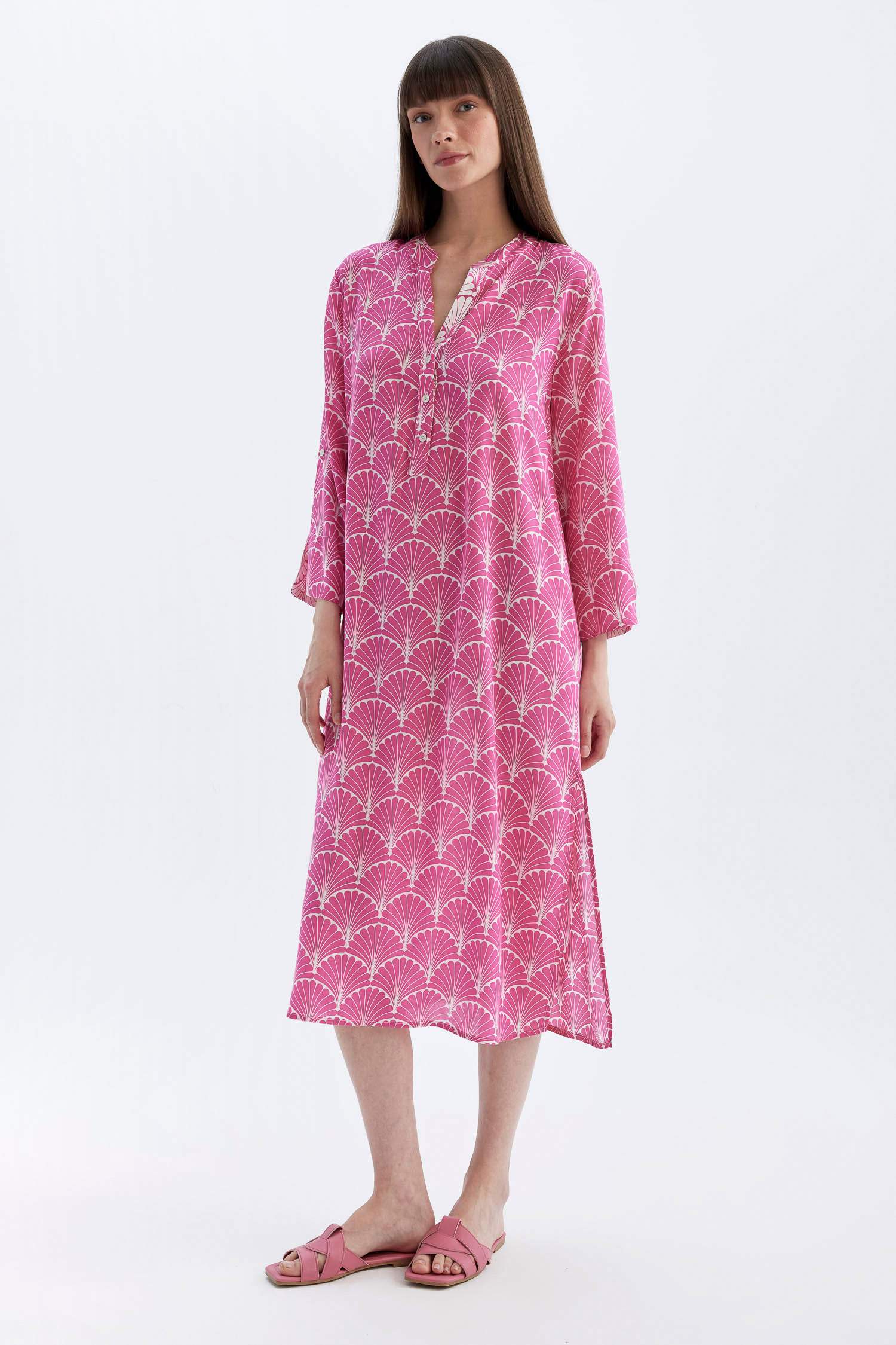 Regular Fit Patterned Beach Dress