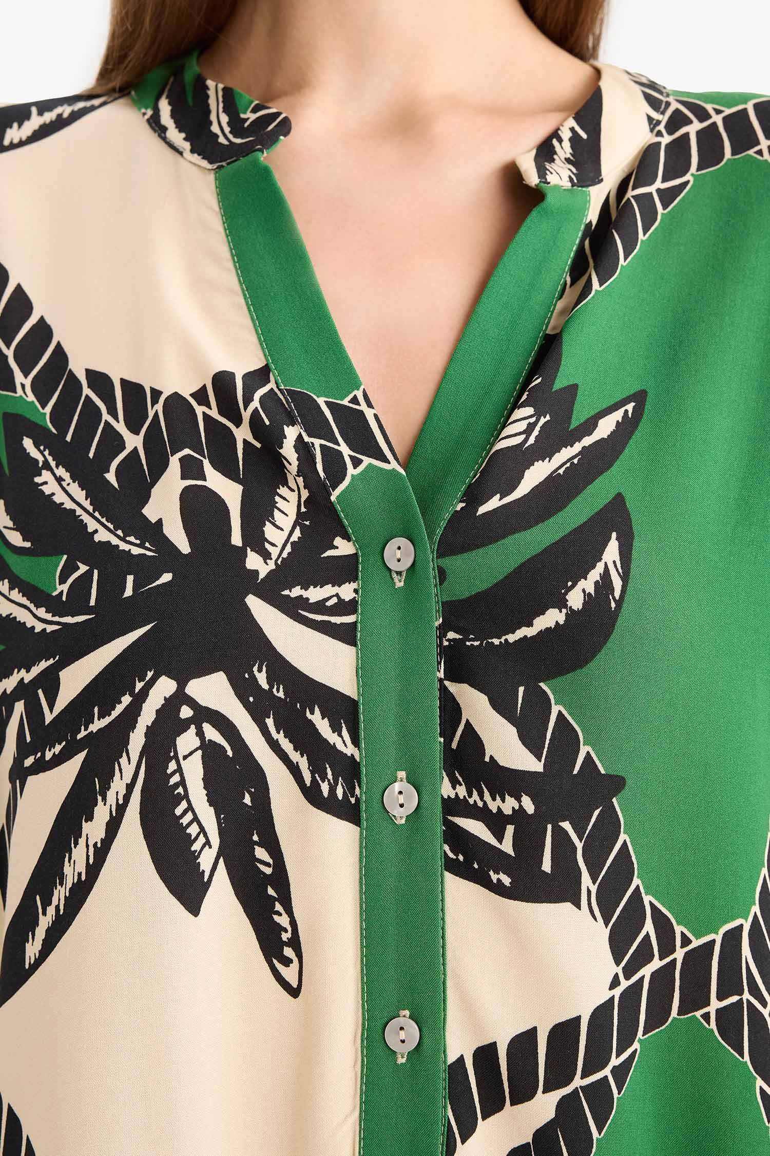 Regular Fit Desenli Plaj Elbisesi-Fall in Love