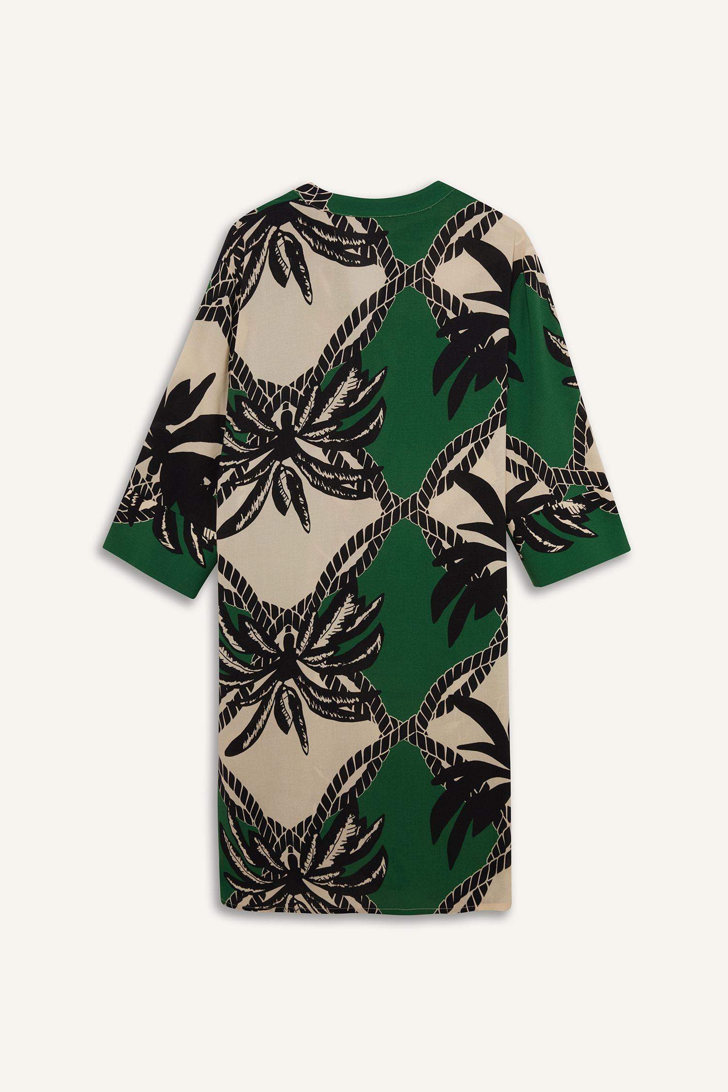 Regular Fit Desenli Plaj Elbisesi-Fall in Love