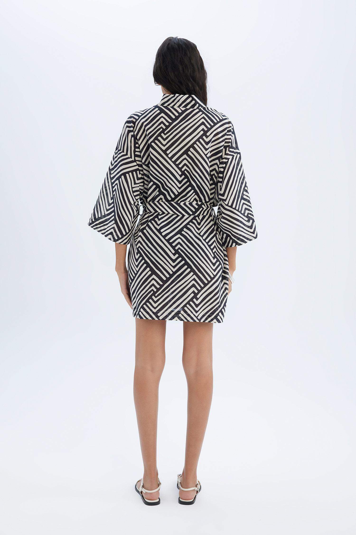 Fall in Love Patterned Cotton Kimono