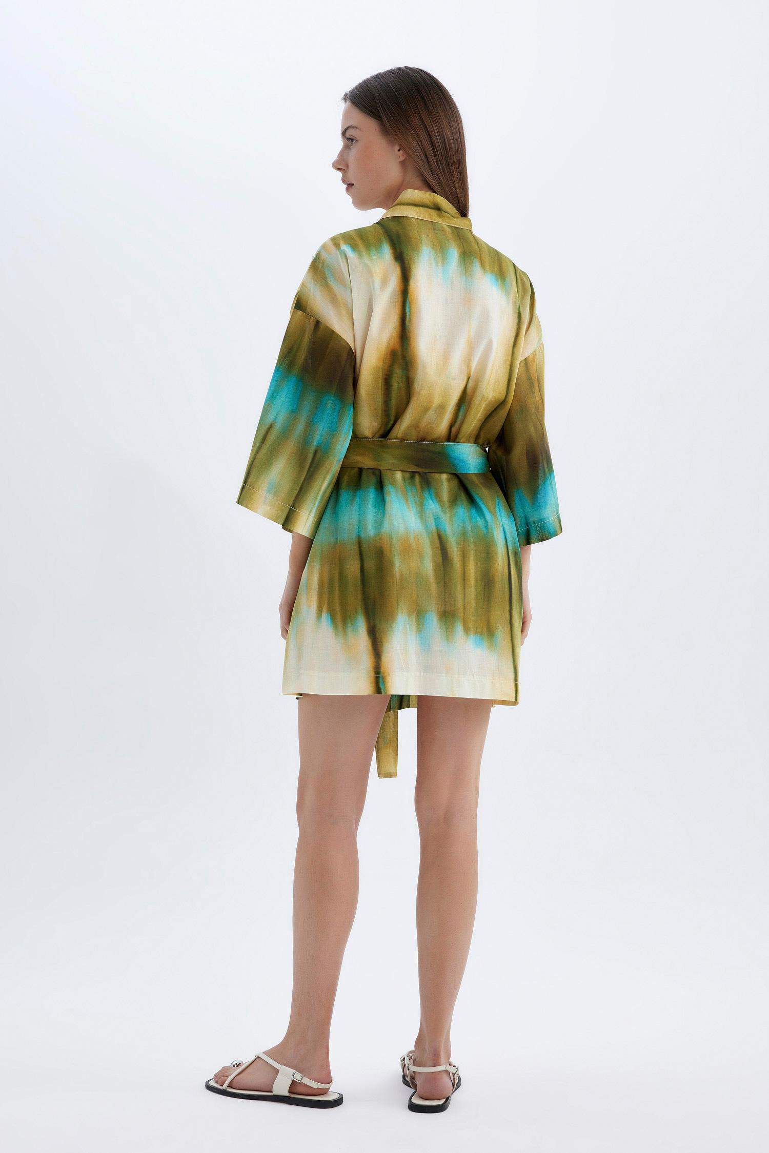 Patterned Cotton Beach Kimono