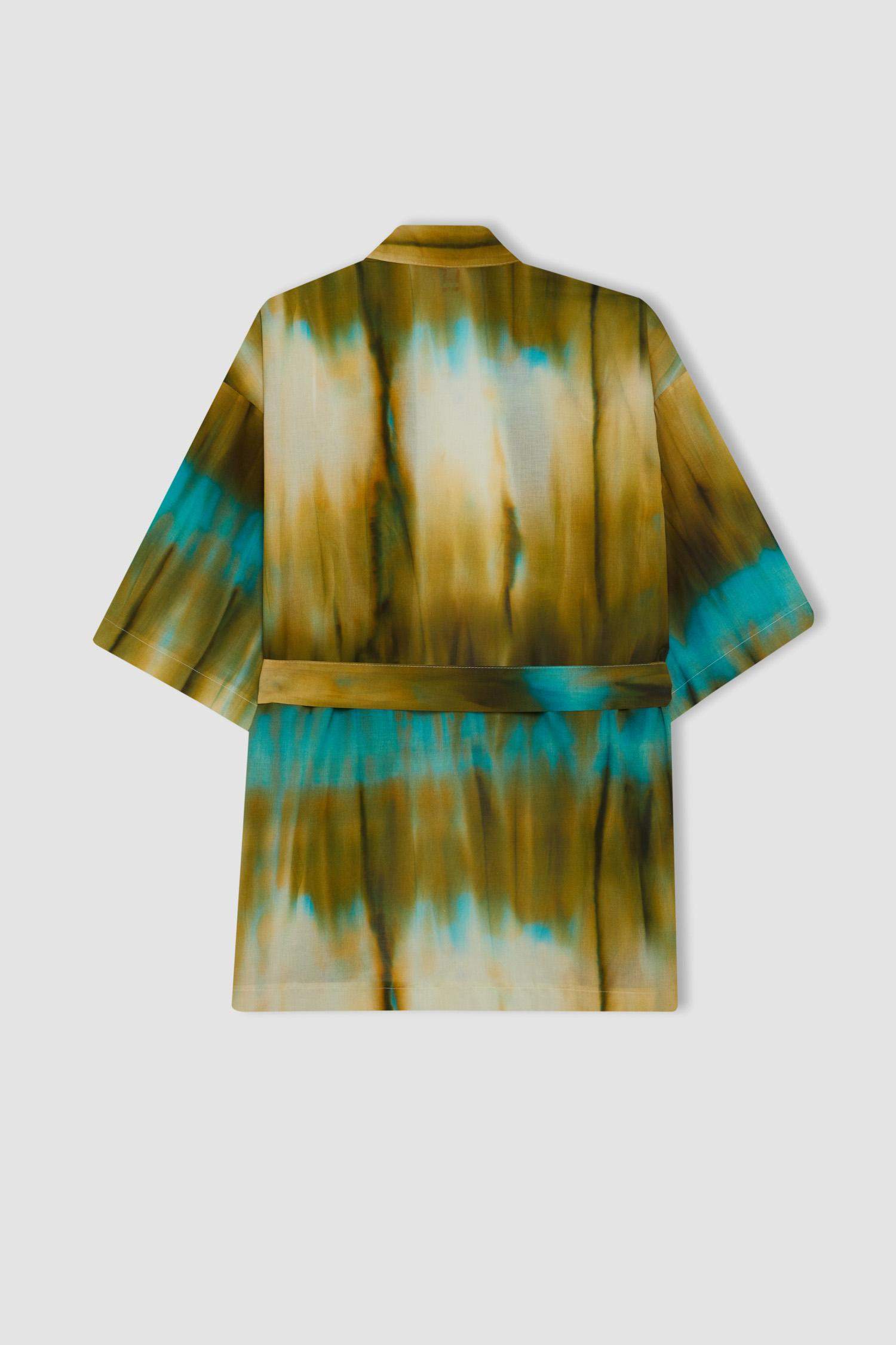 Patterned Cotton Beach Kimono