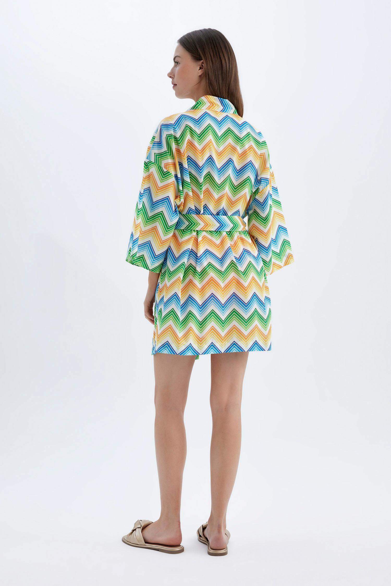 Patterned Cotton Beach Kimono