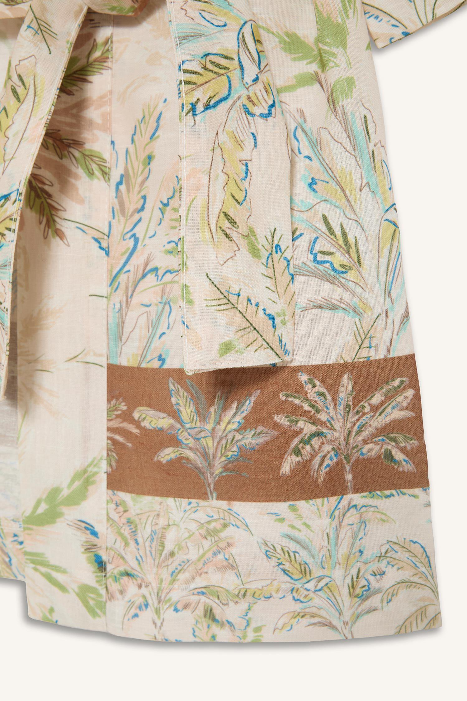 DeFacto Regular Fıt Desenli Kuşaklı Kimono görsel 6