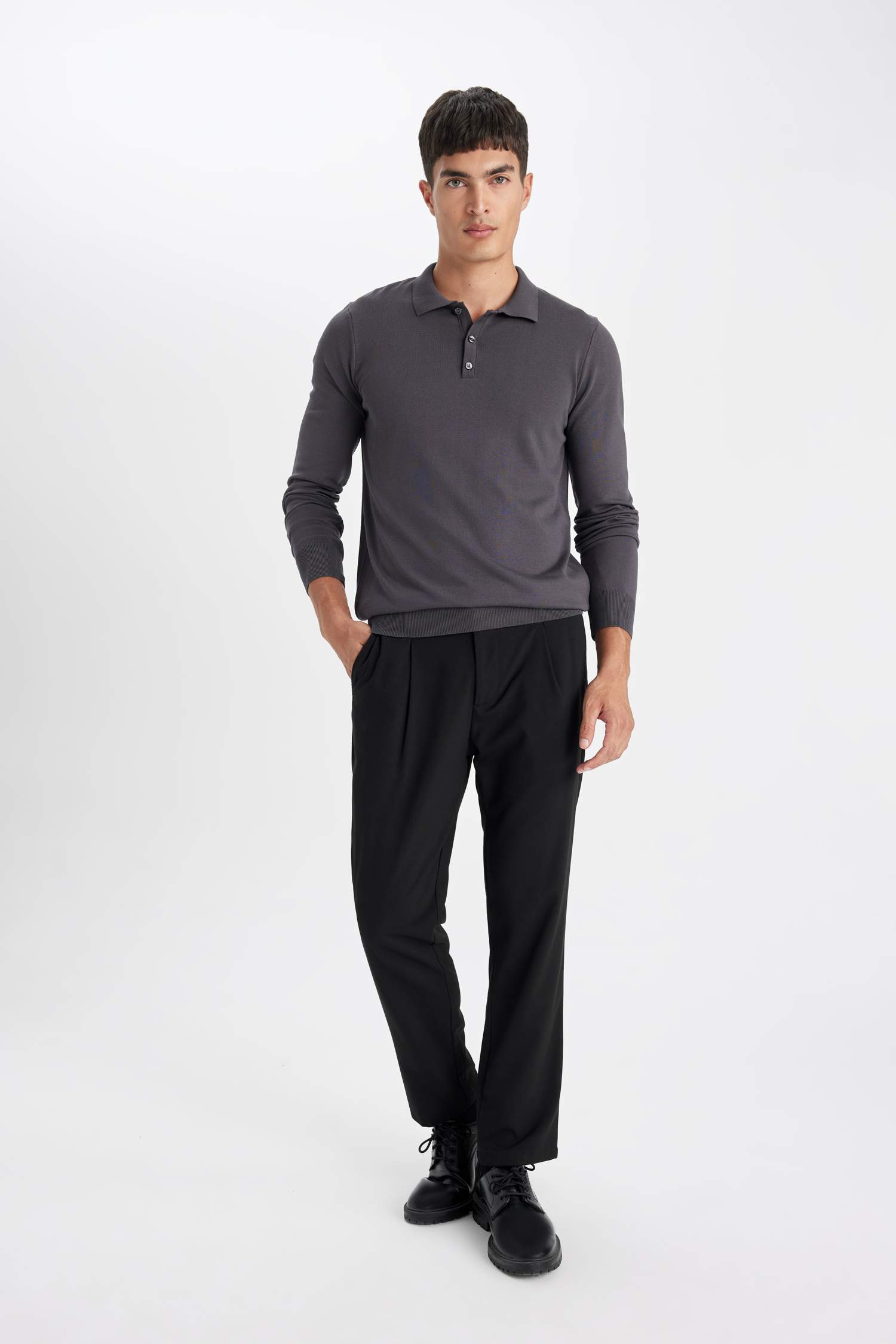 بلوفر تريكو بريميوم ناعم قصة عادية برقبة بولو