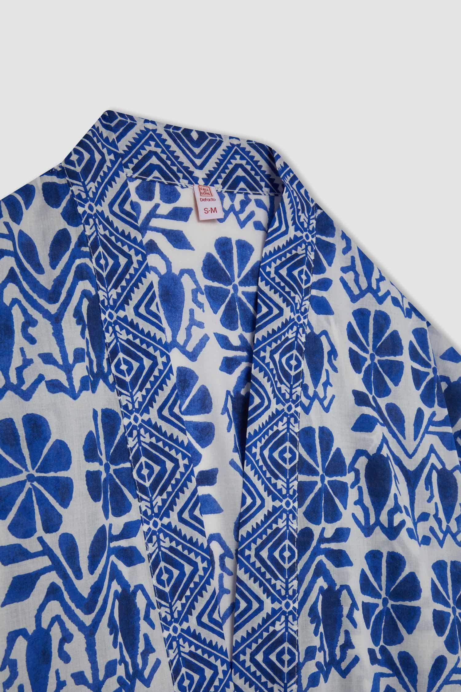 Etnik Desenli Pamuklu Plaj Elbisesi-Fall in Love