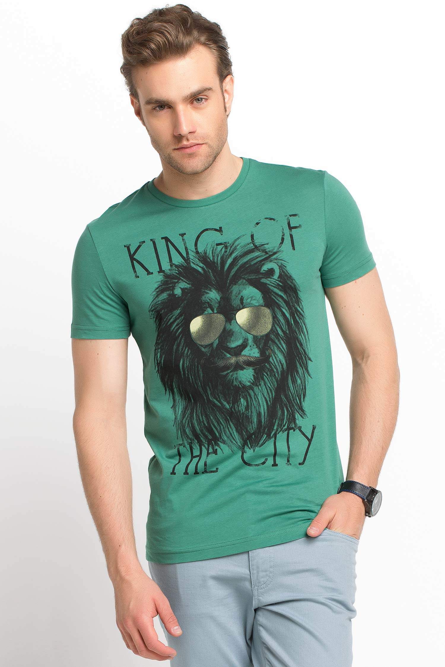 Defacto Şehrin Kralı Baskılı T-shirt. 1