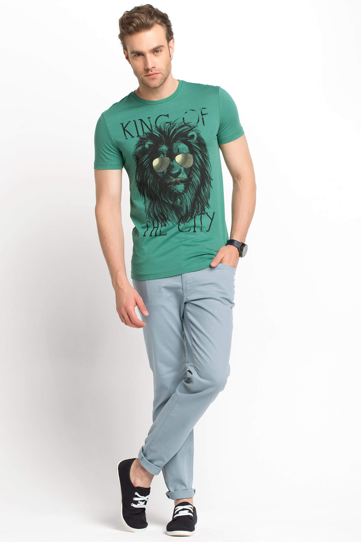 Defacto Şehrin Kralı Baskılı T-shirt. 2