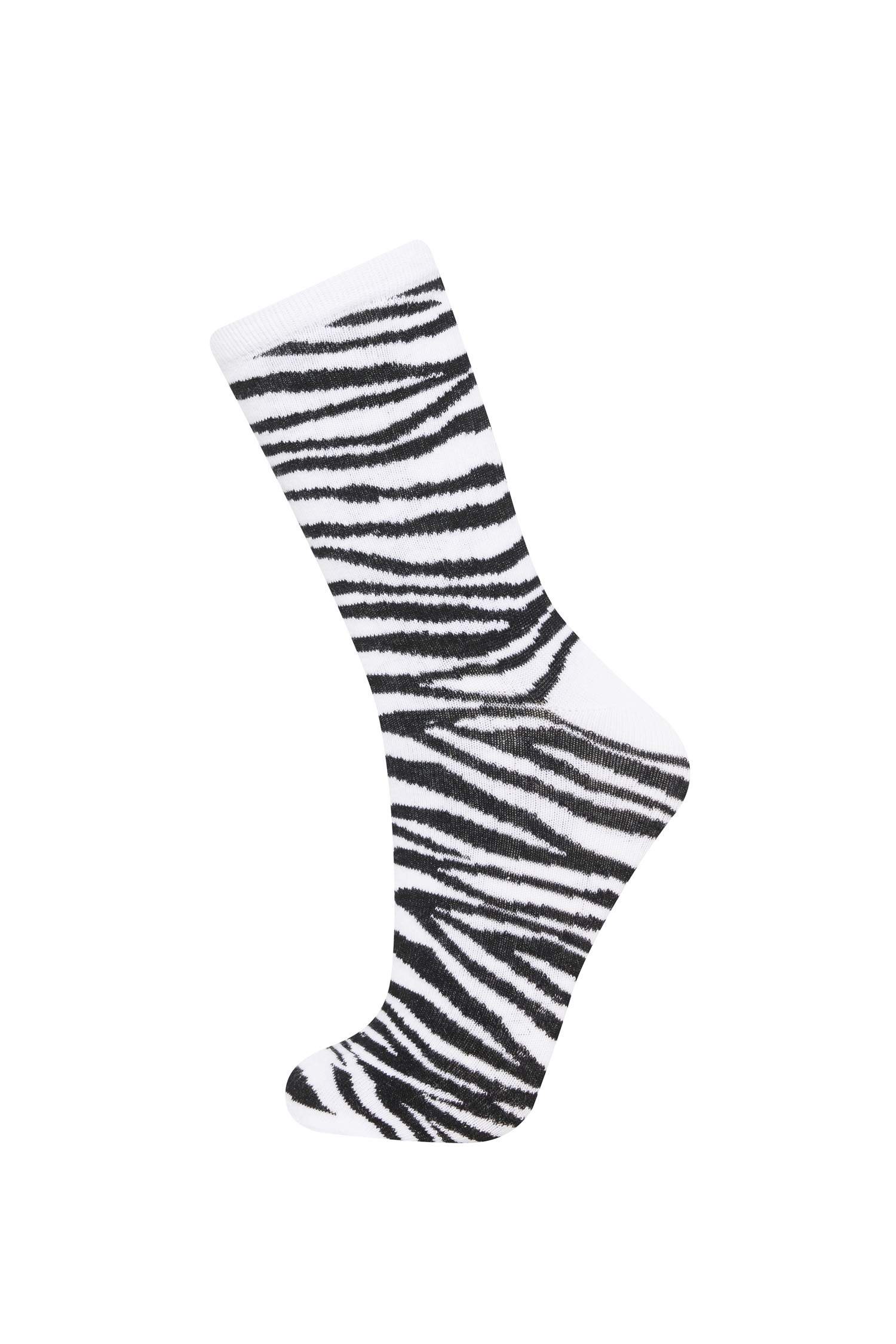 Kadın Kalp Desenli 3'lü Pamuklu Uzun Çorap