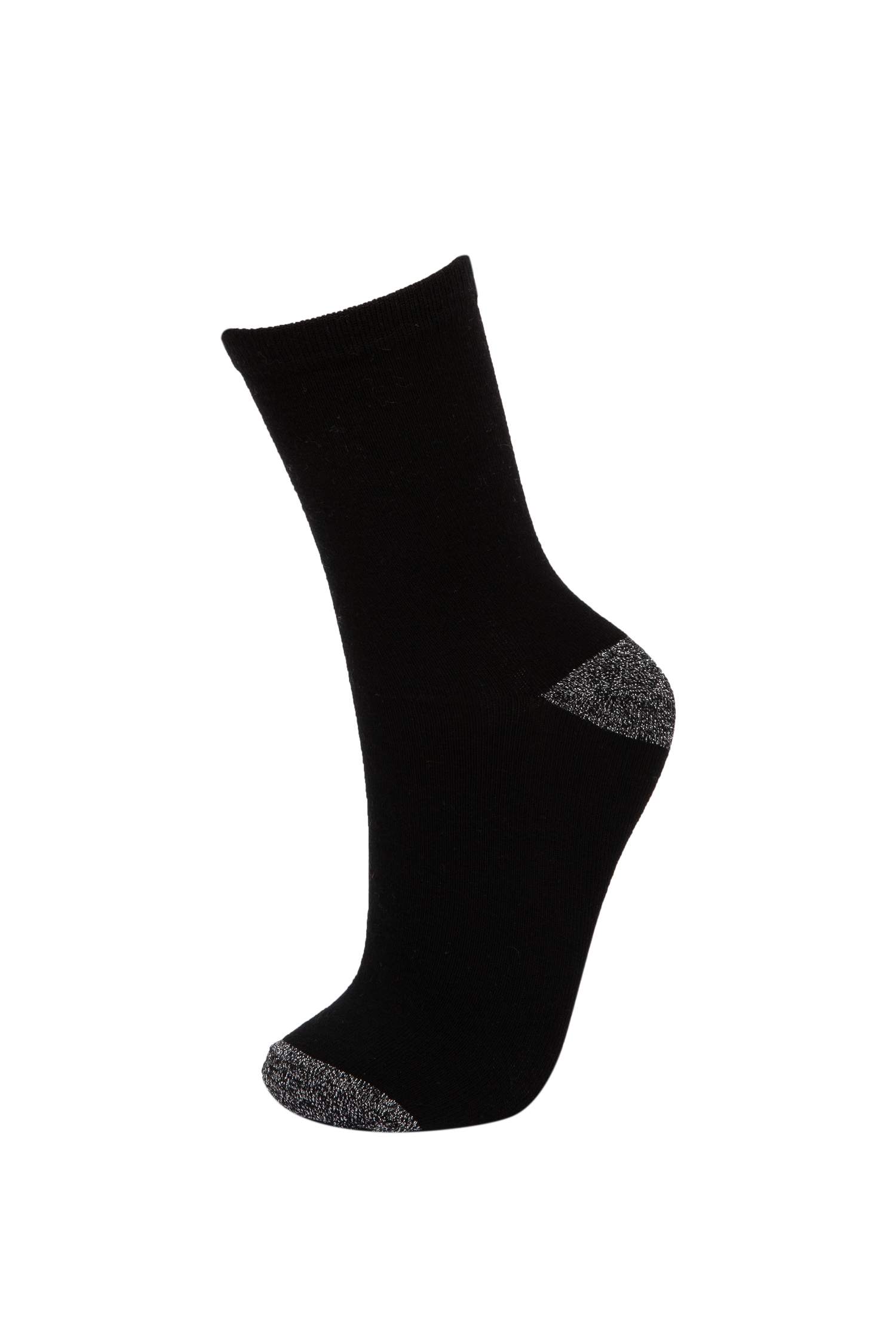 Kadın Simli 3'lü Pamuklu Uzun Çorap