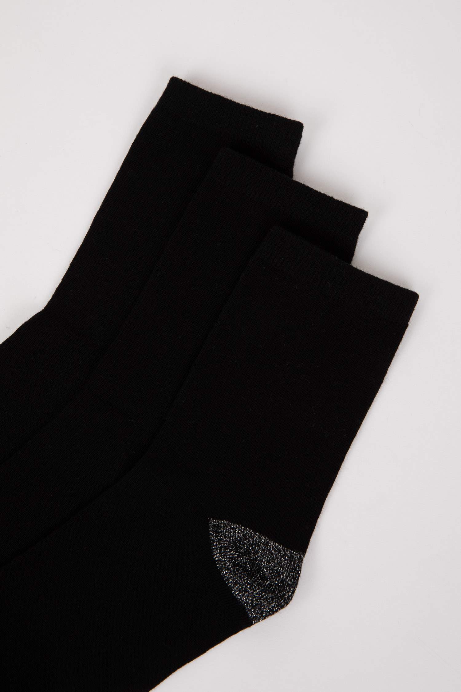 Kadın Simli 3'lü Pamuklu Uzun Çorap