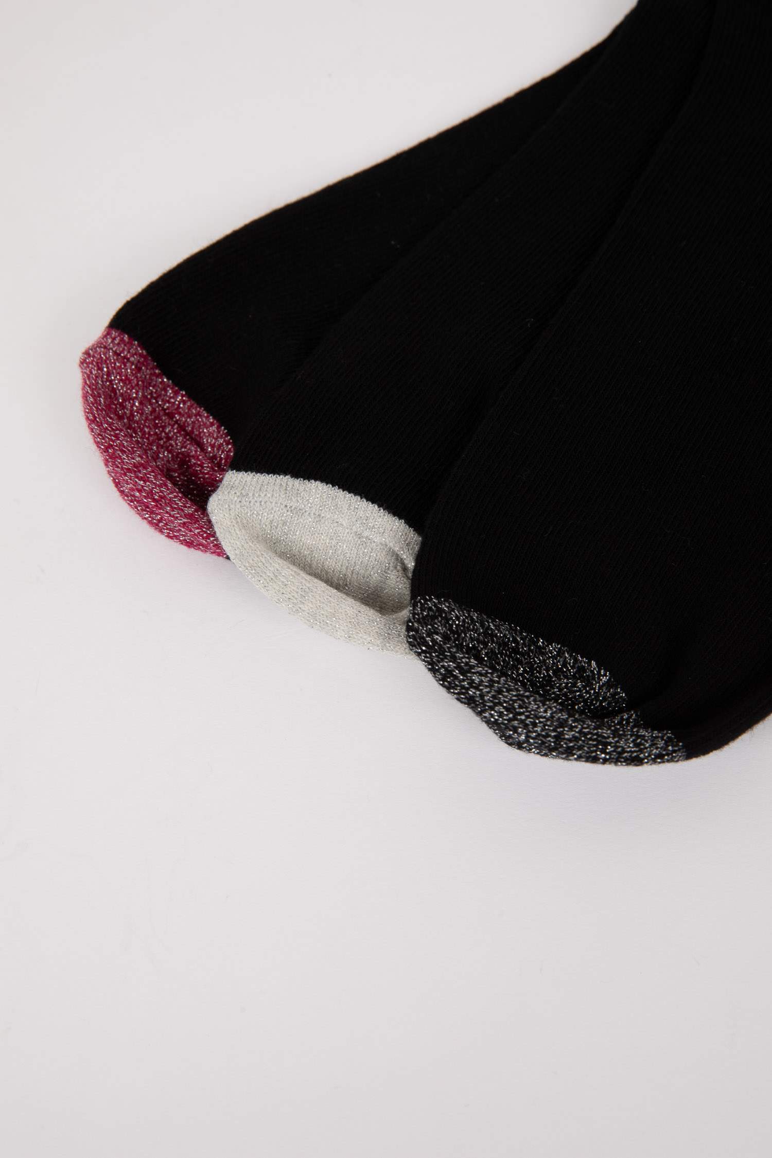 Kadın Simli 3'lü Pamuklu Uzun Çorap